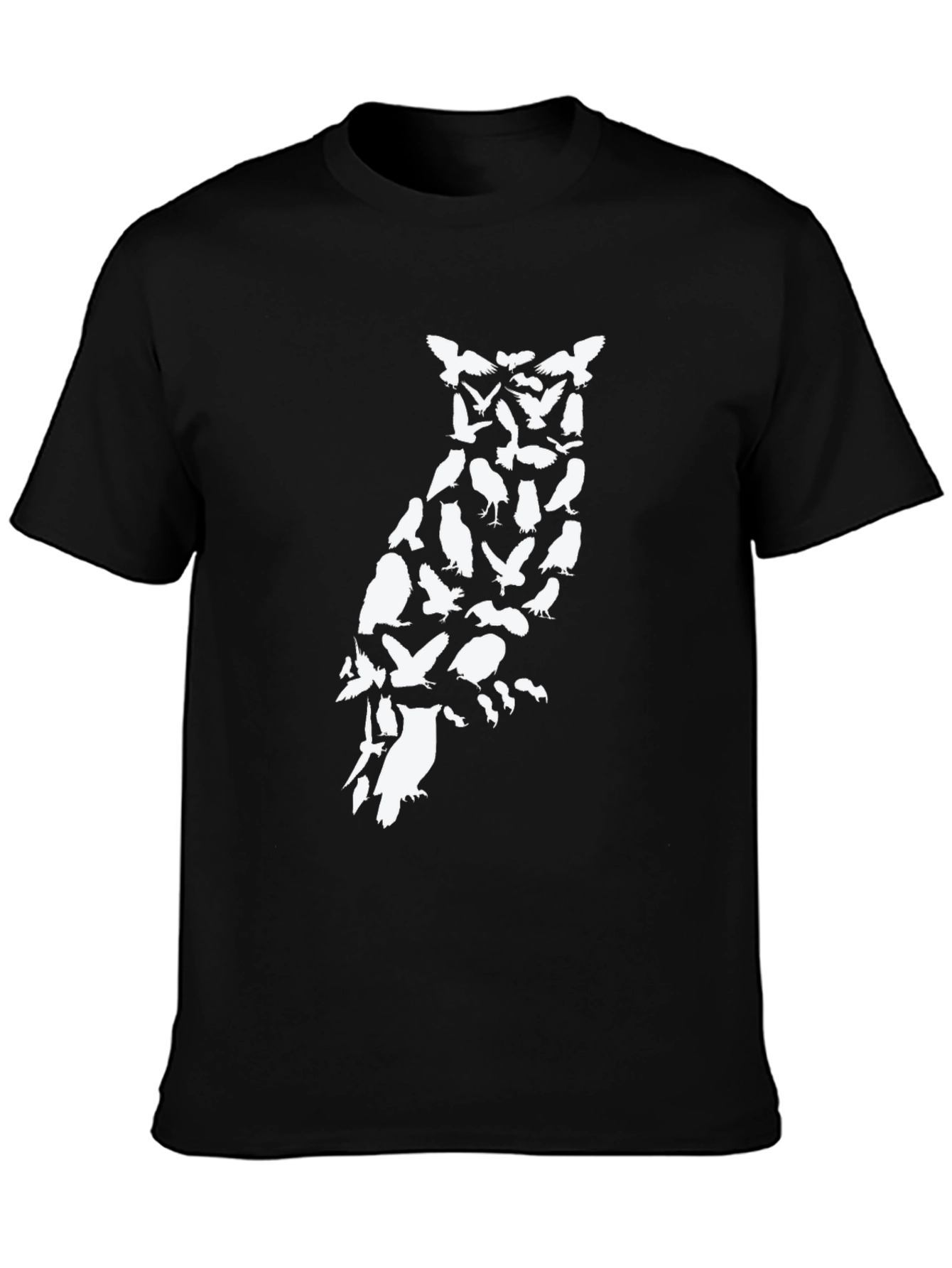 Owl Silhouette Bird Pattern T-Shirt
