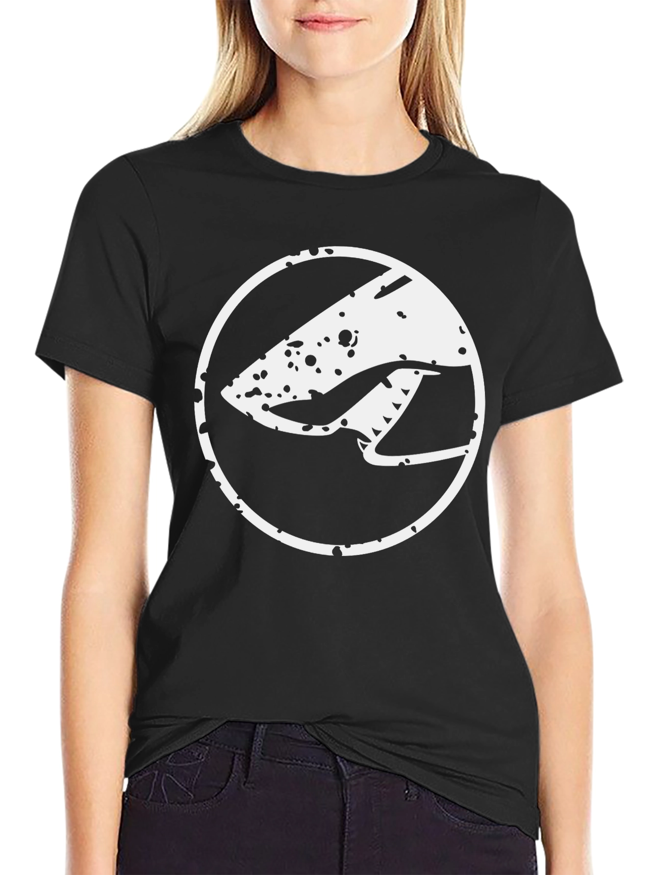 Abstract Graphic Tee - Modern Black Cotton T-Shirt