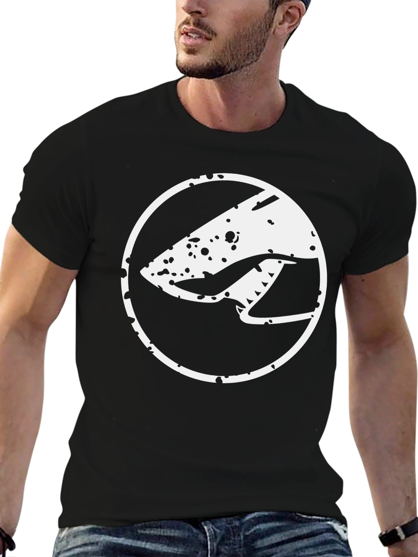 Abstract Graphic Tee - Modern Black Cotton T-Shirt