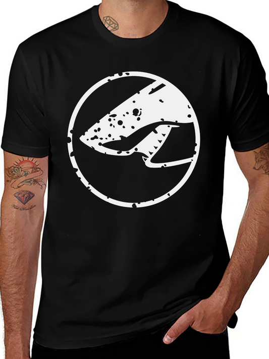 Abstract Graphic Tee - Modern Black Cotton T-Shirt