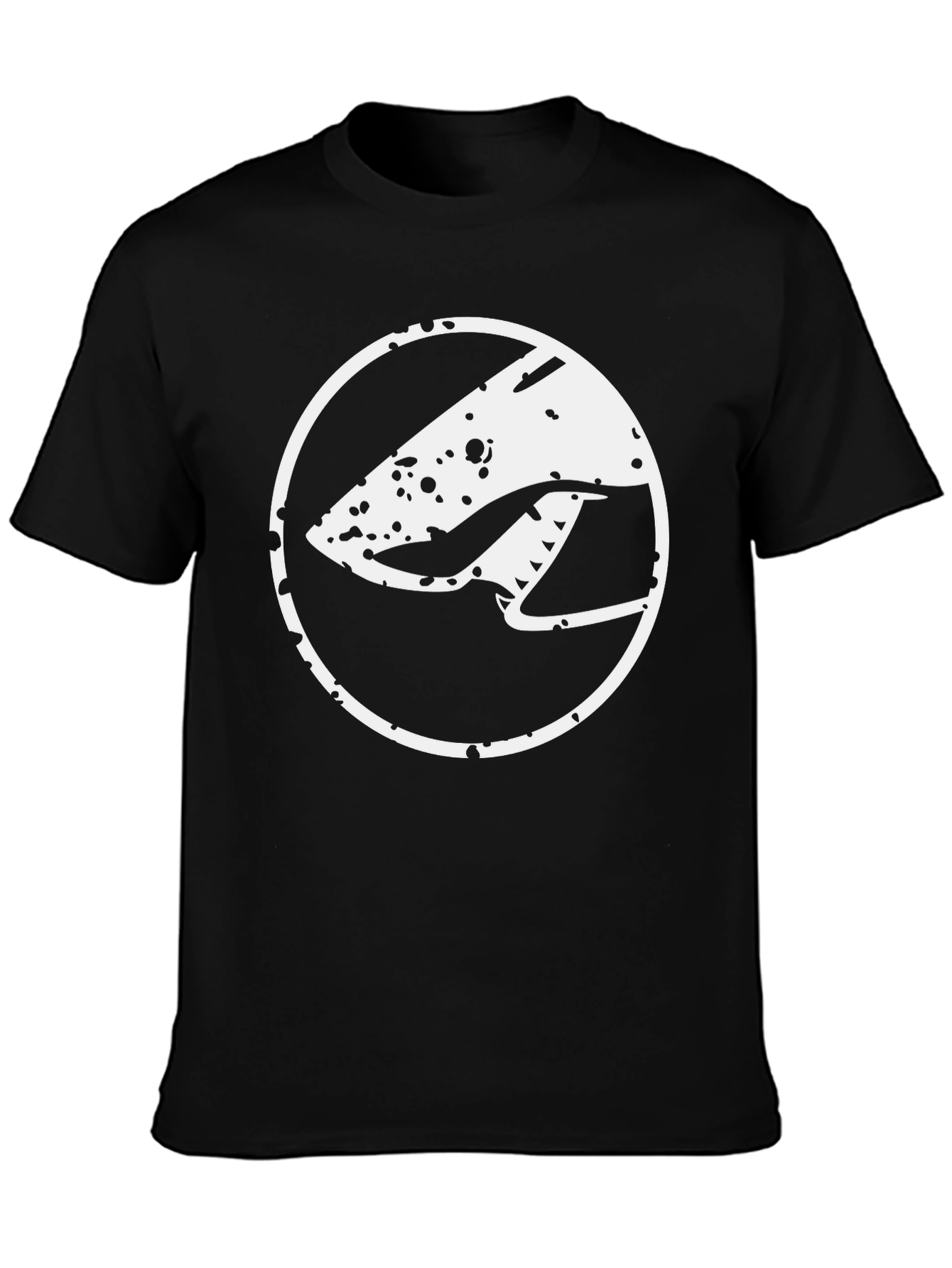 Abstract Graphic Tee - Modern Black Cotton T-Shirt