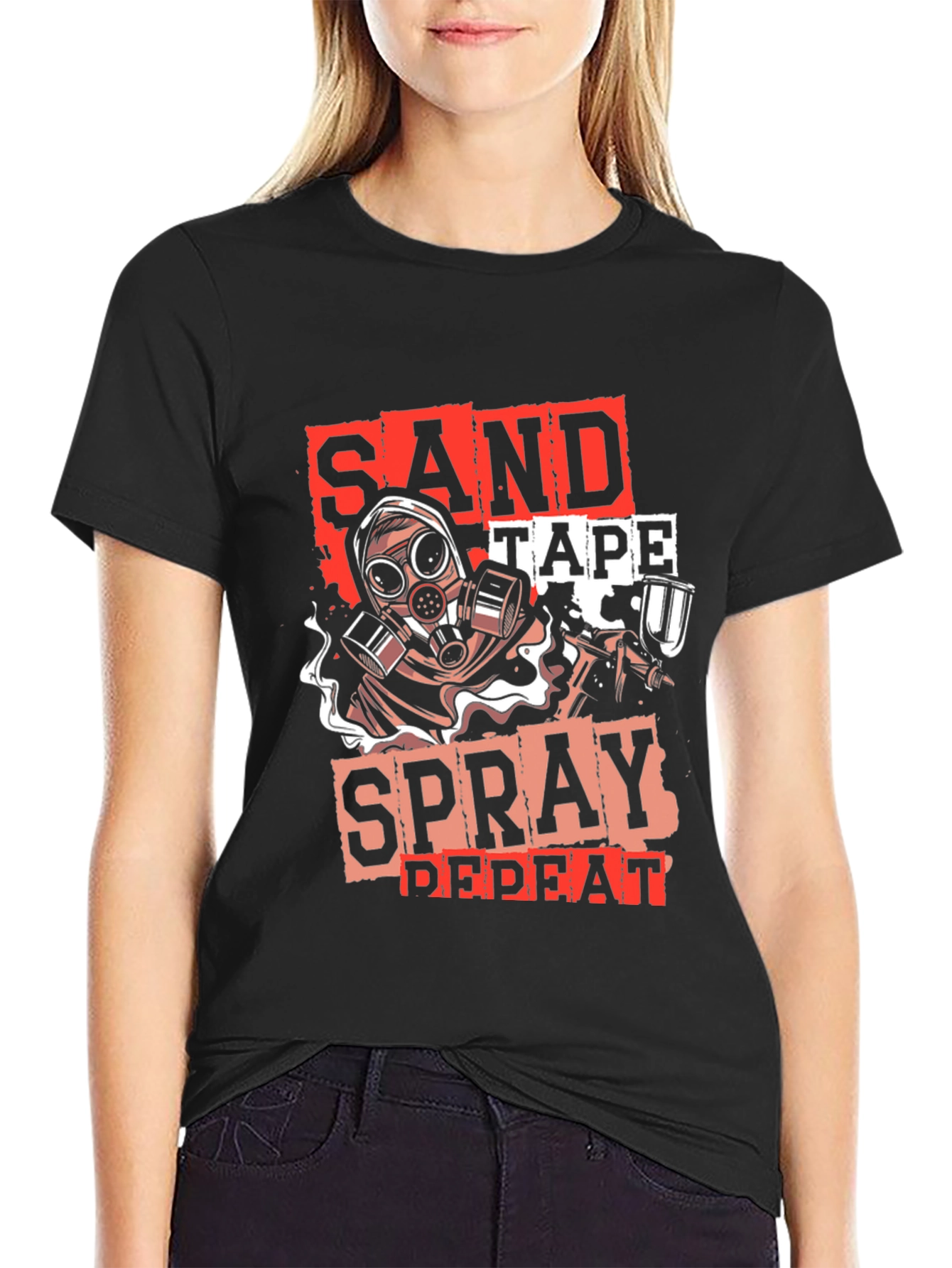 Sand Tape Spray Repeat T-Shirt