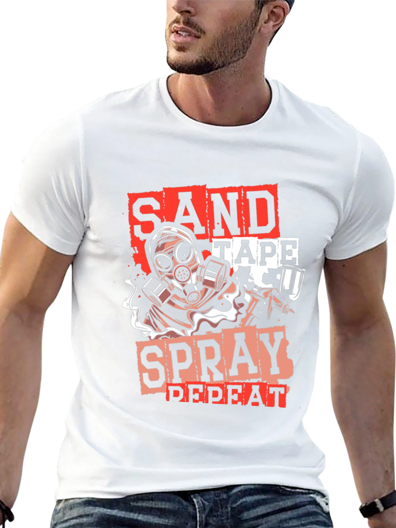 Sand Tape Spray Repeat T-Shirt