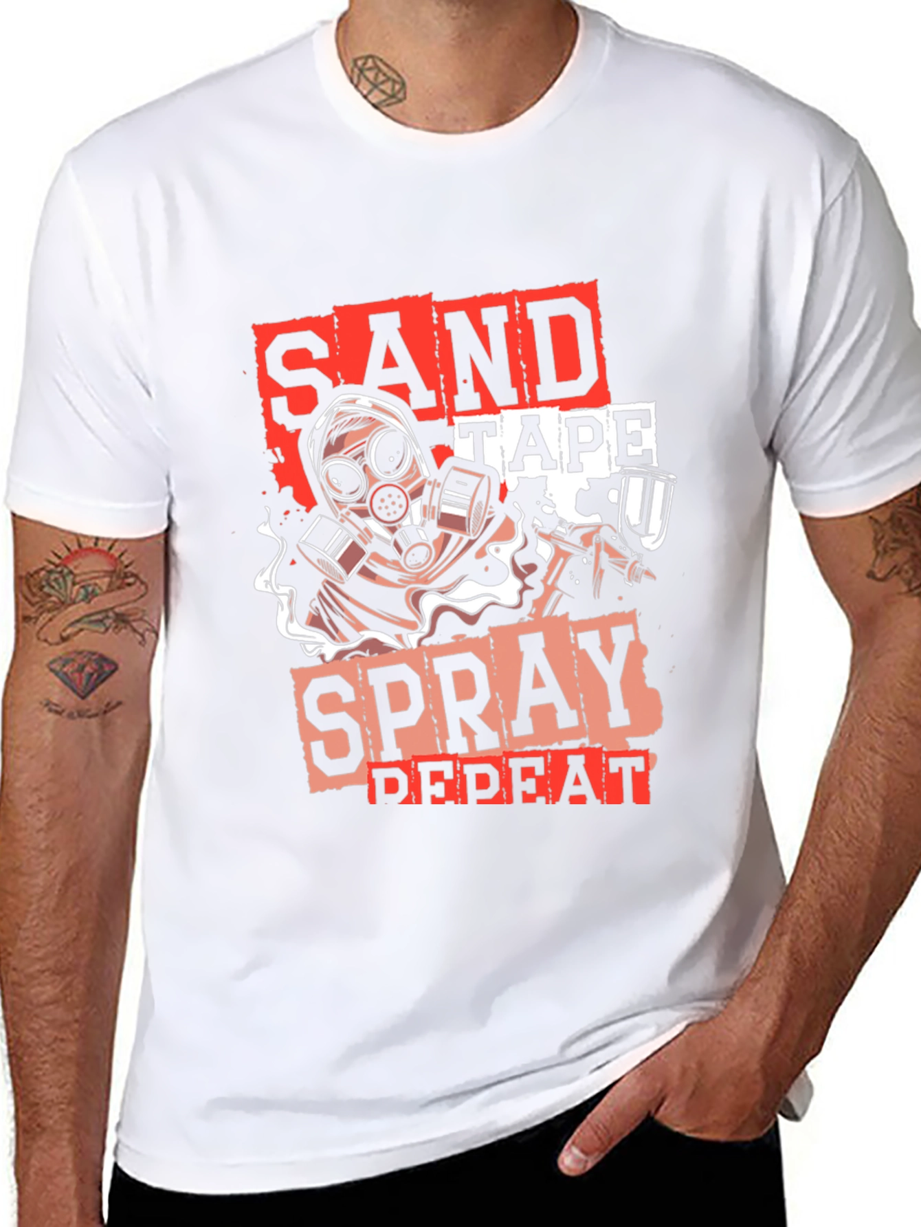 Sand Tape Spray Repeat T-Shirt
