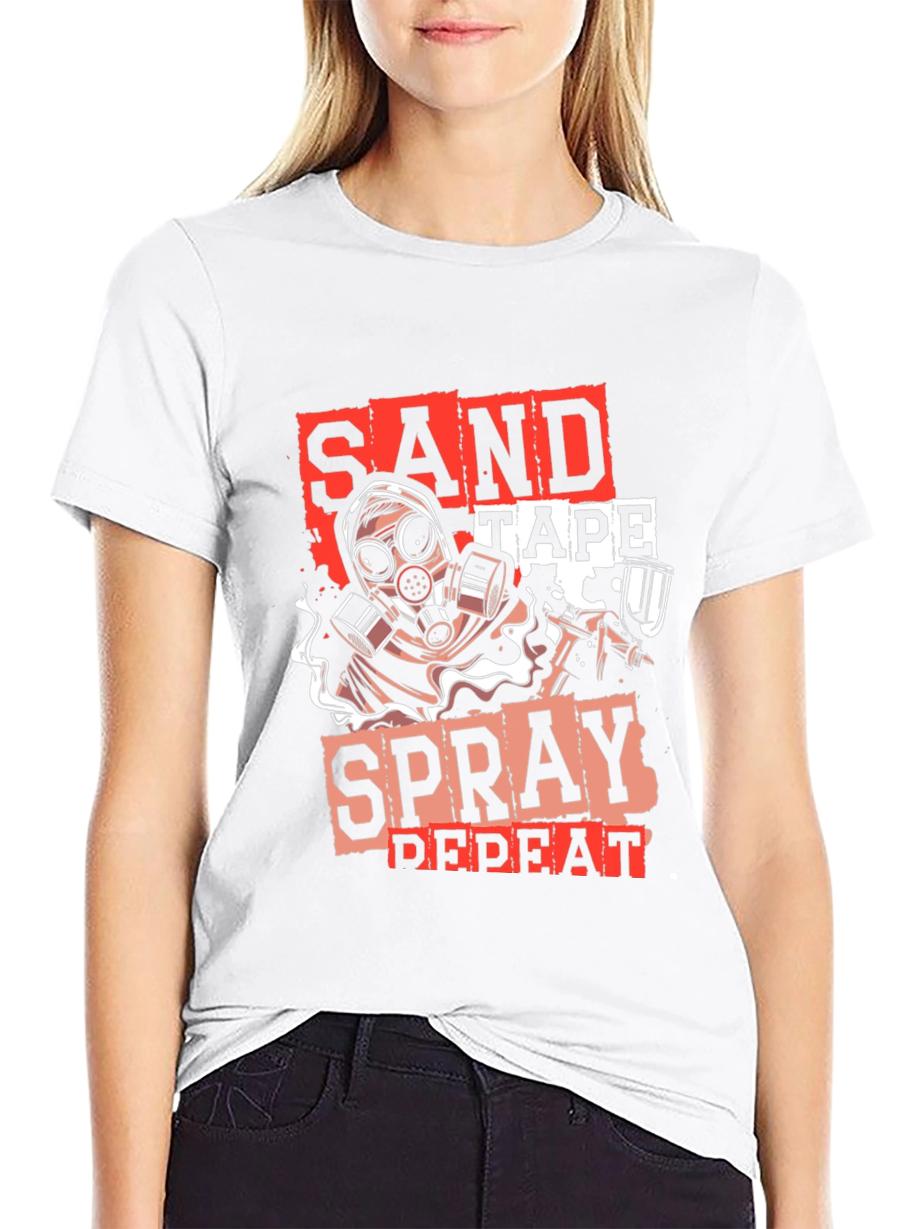 Sand Tape Spray Repeat T-Shirt