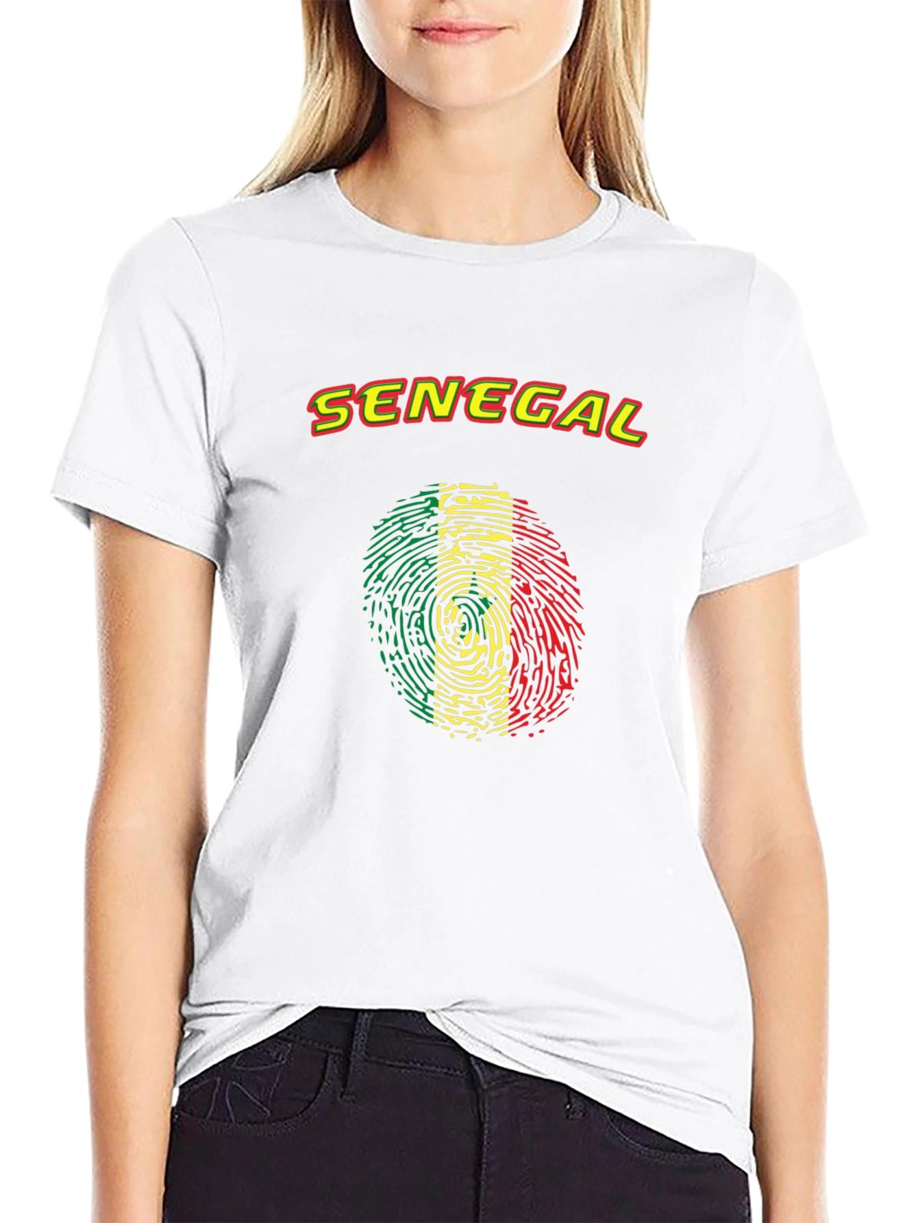 Senegal Pride T-Shirt - Fingerprint Flag Design