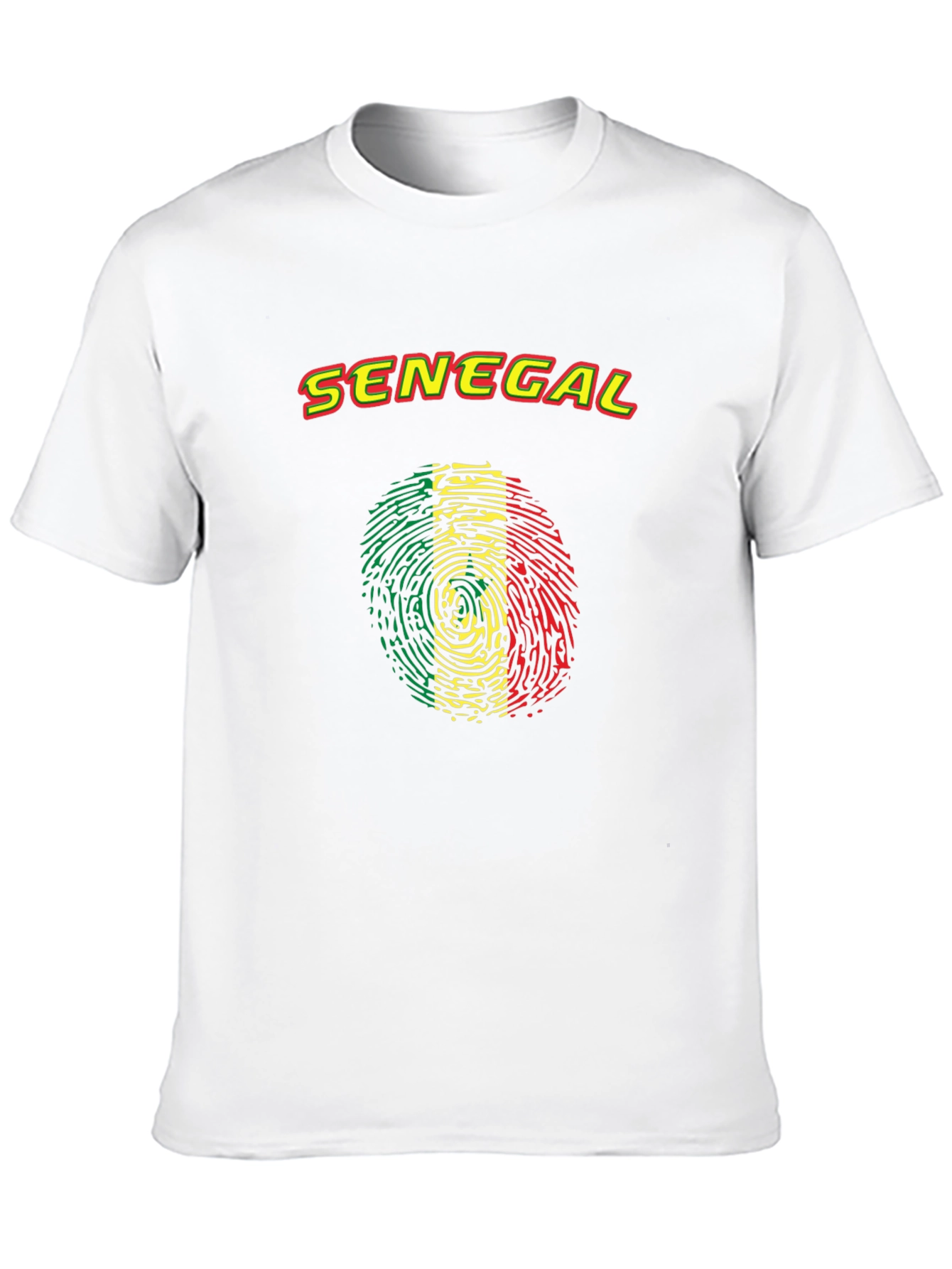 Senegal Pride T-Shirt - Fingerprint Flag Design