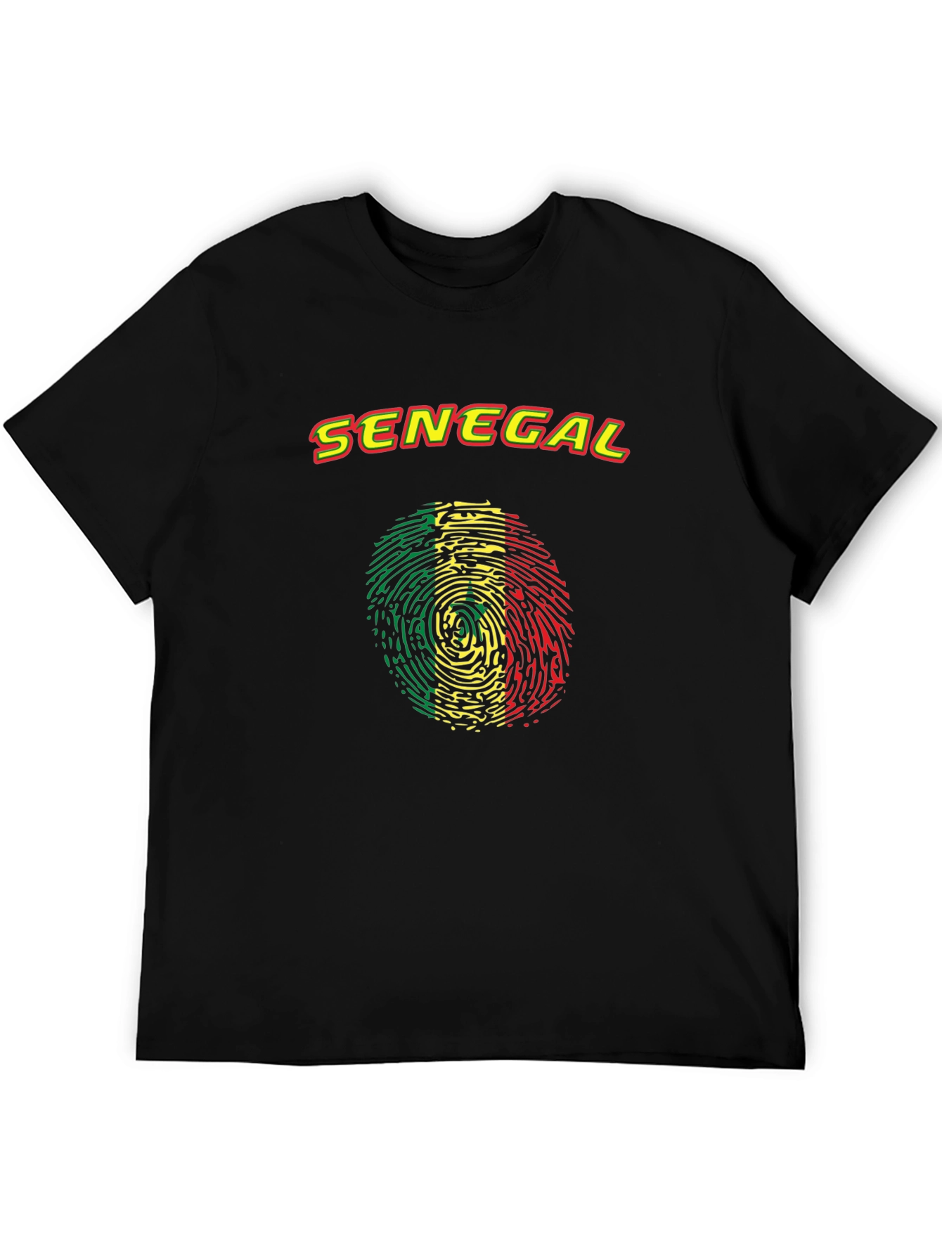 Senegal Pride T-Shirt - Fingerprint Flag Design
