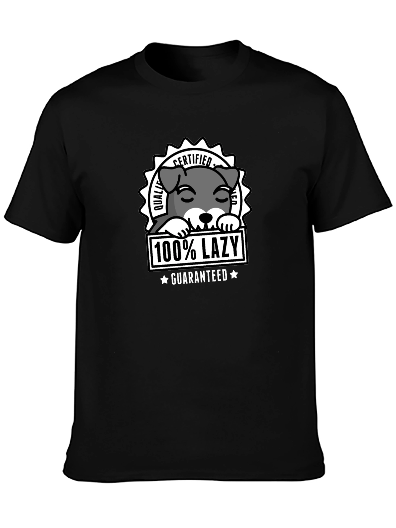100% Lazy Certified Dog Graphic T-Shirt