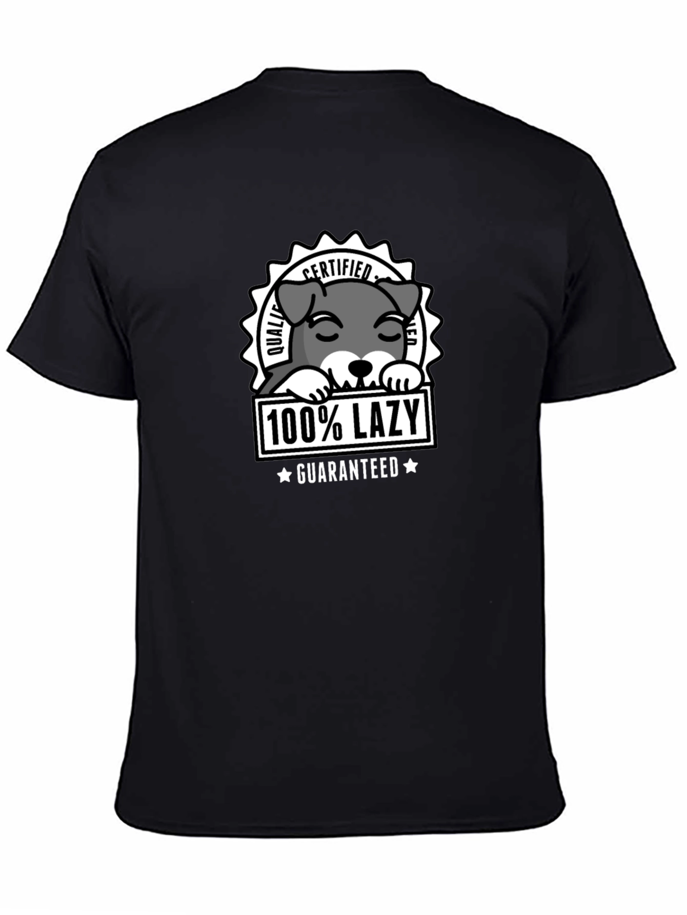 100% Lazy Certified Dog Graphic T-Shirt