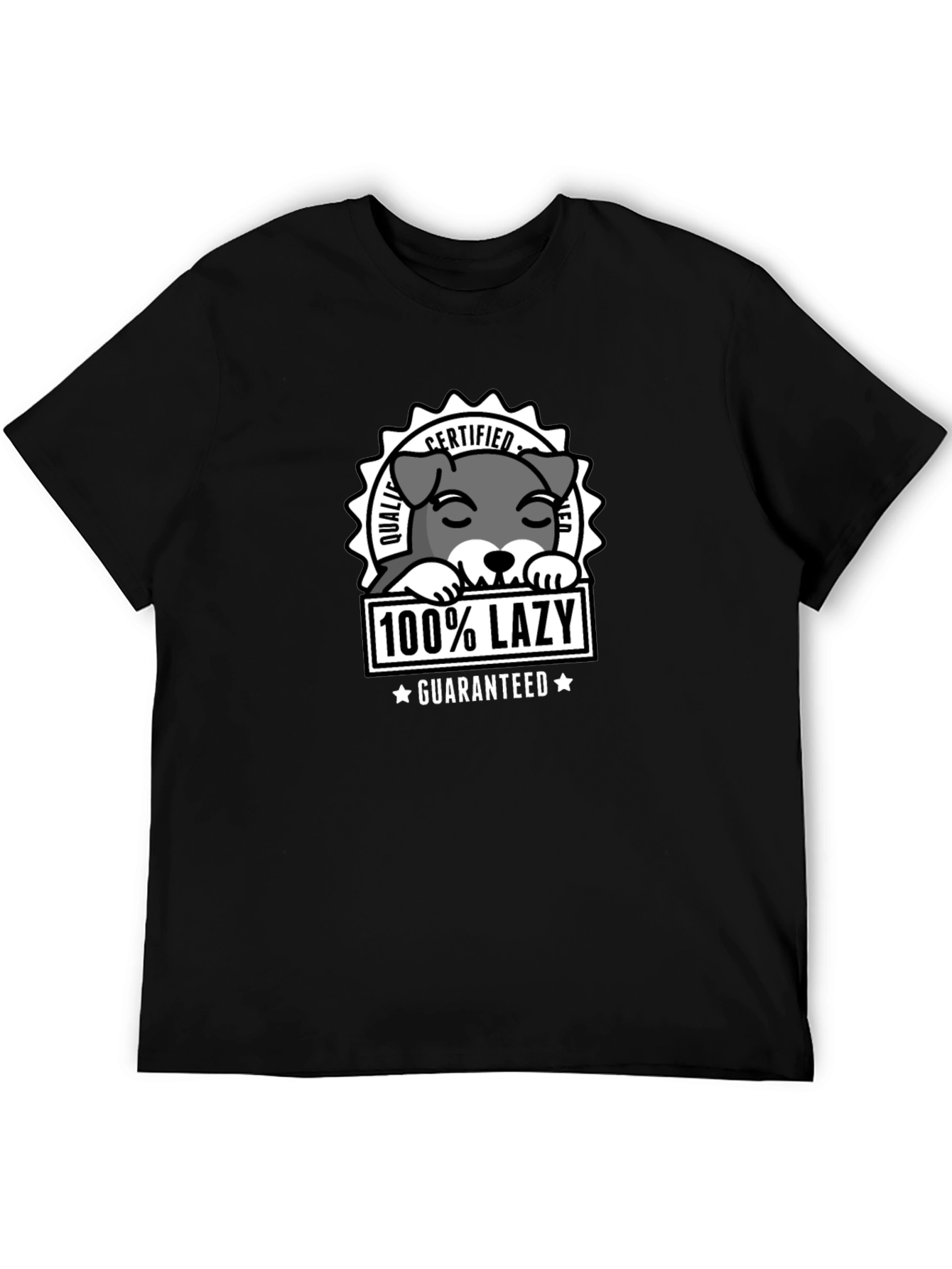100% Lazy Certified Dog Graphic T-Shirt