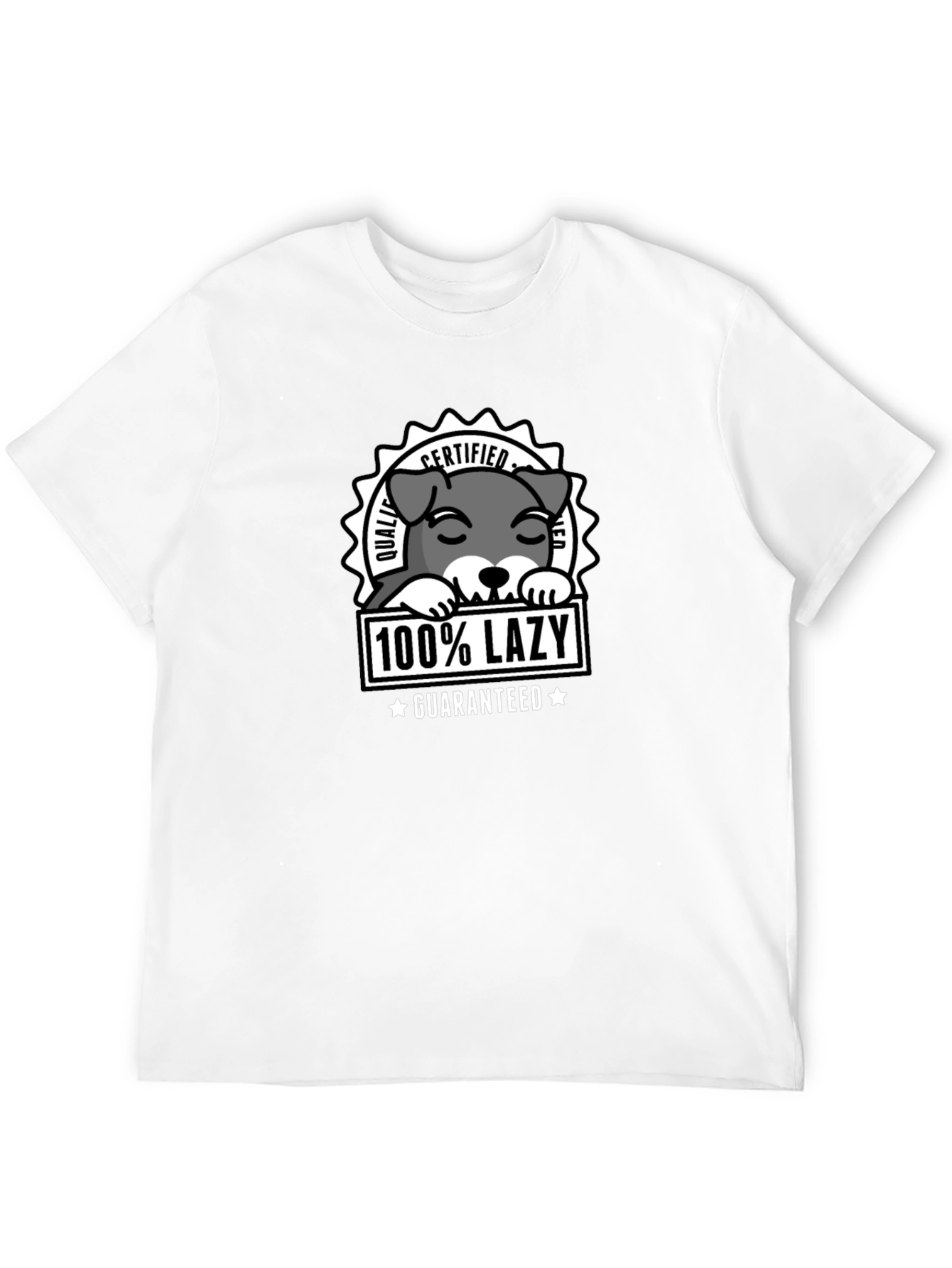 100% Lazy Certified Dog Graphic T-Shirt