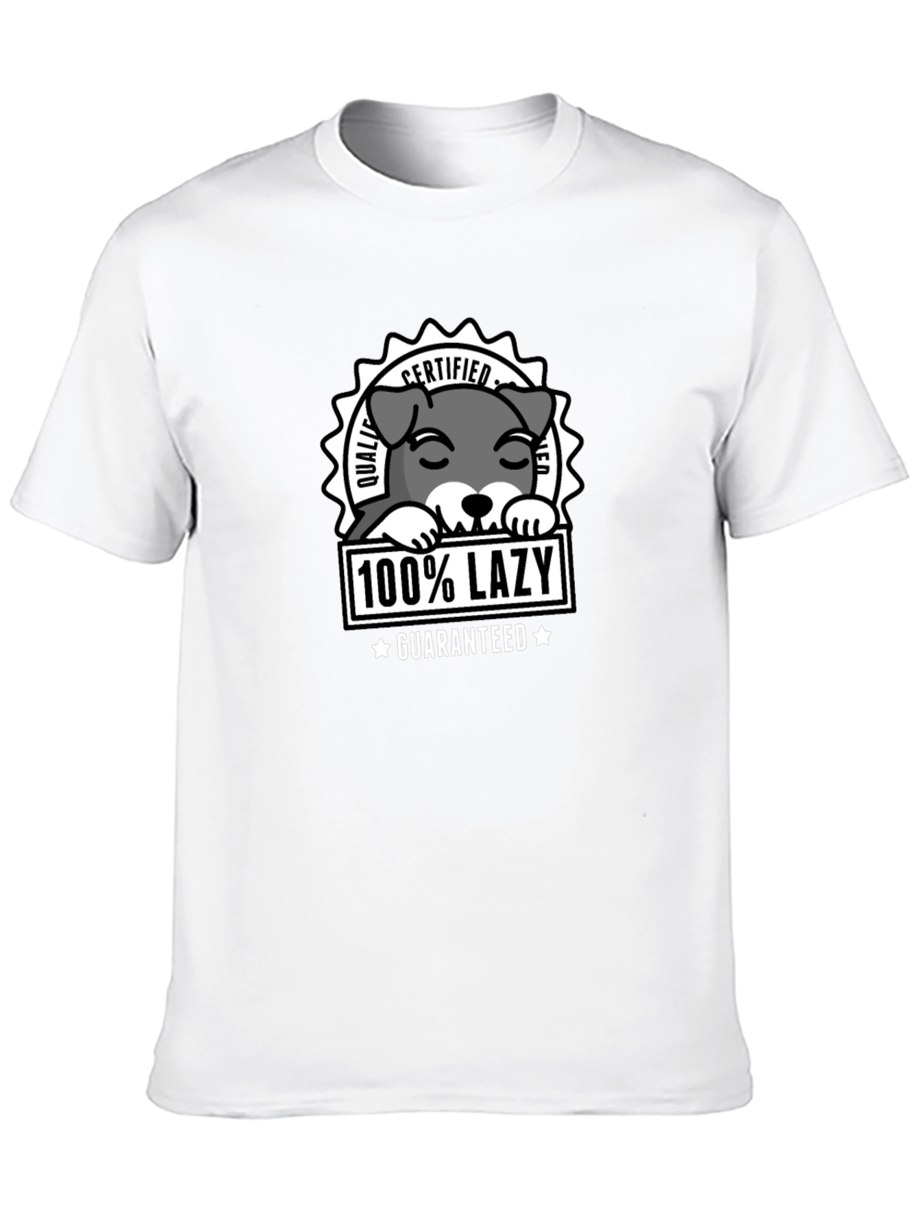 100% Lazy Certified Dog Graphic T-Shirt