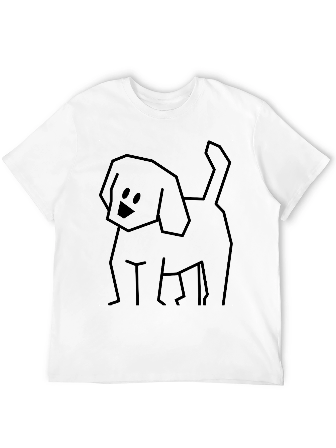Minimalist Dog Graphic Tee - Black