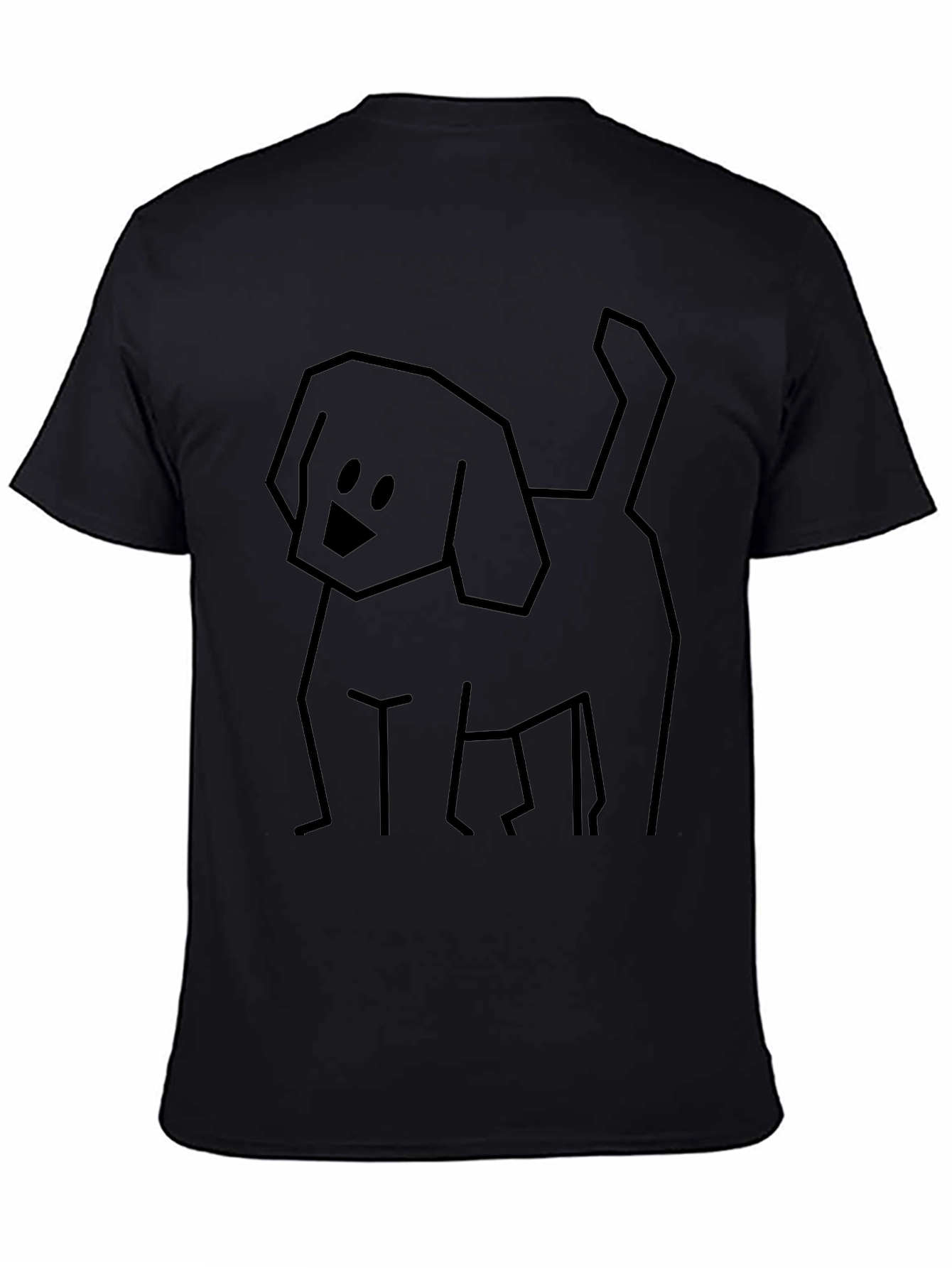 Minimalist Dog Graphic Tee - Black