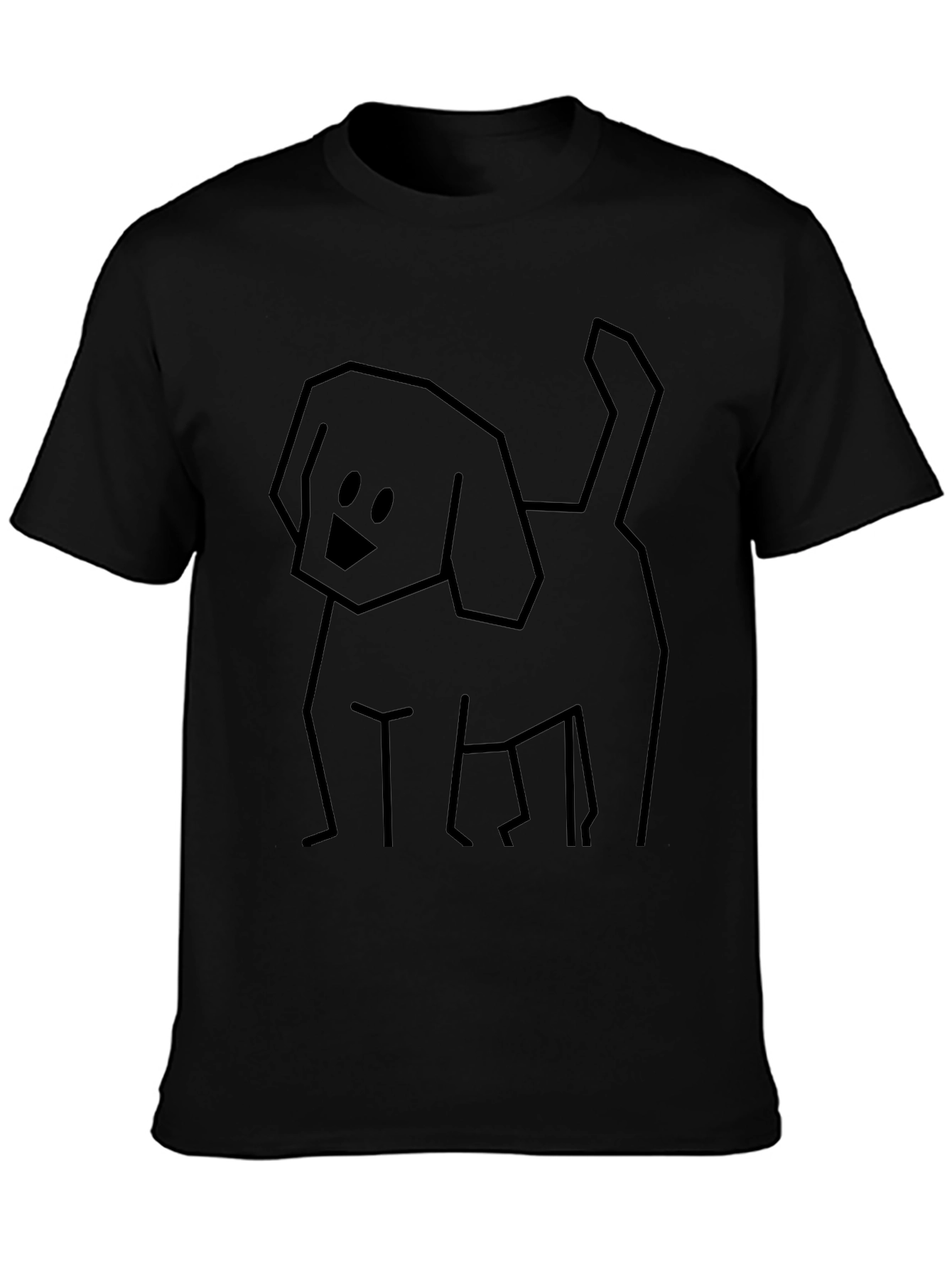 Minimalist Dog Graphic Tee - Black