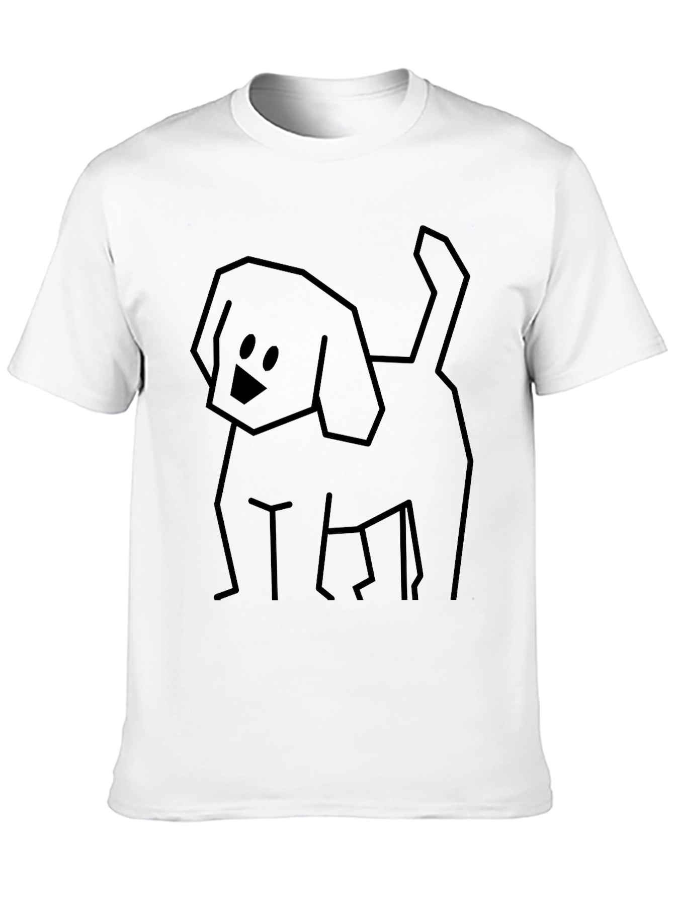 Minimalist Dog Graphic Tee - Black