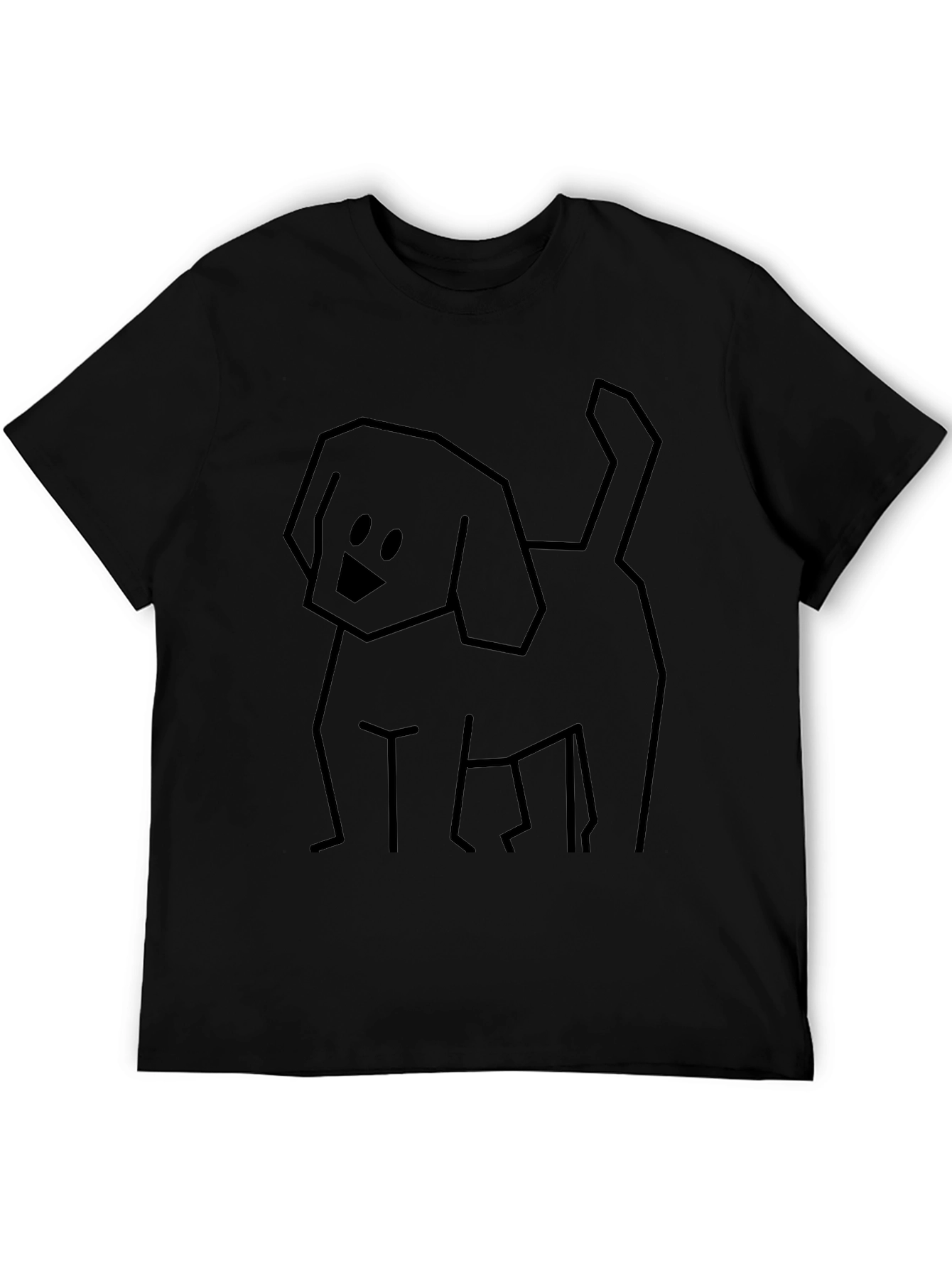 Minimalist Dog Graphic Tee - Black