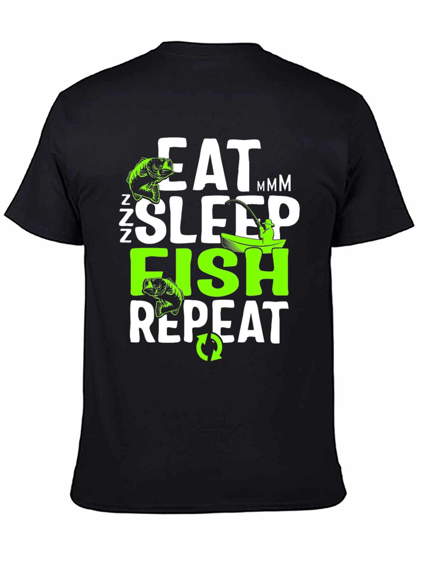 Eat Sleep Fish Repeat Graphic T-Shirt