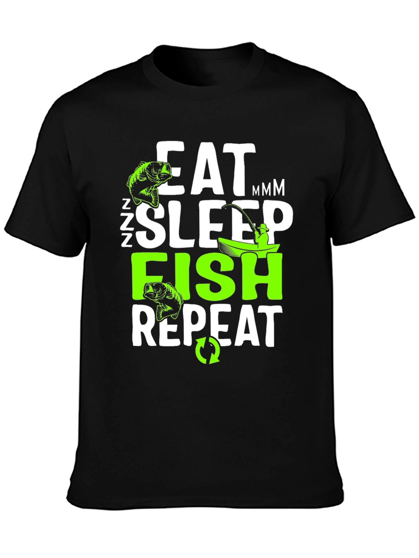 Eat Sleep Fish Repeat Graphic T-Shirt