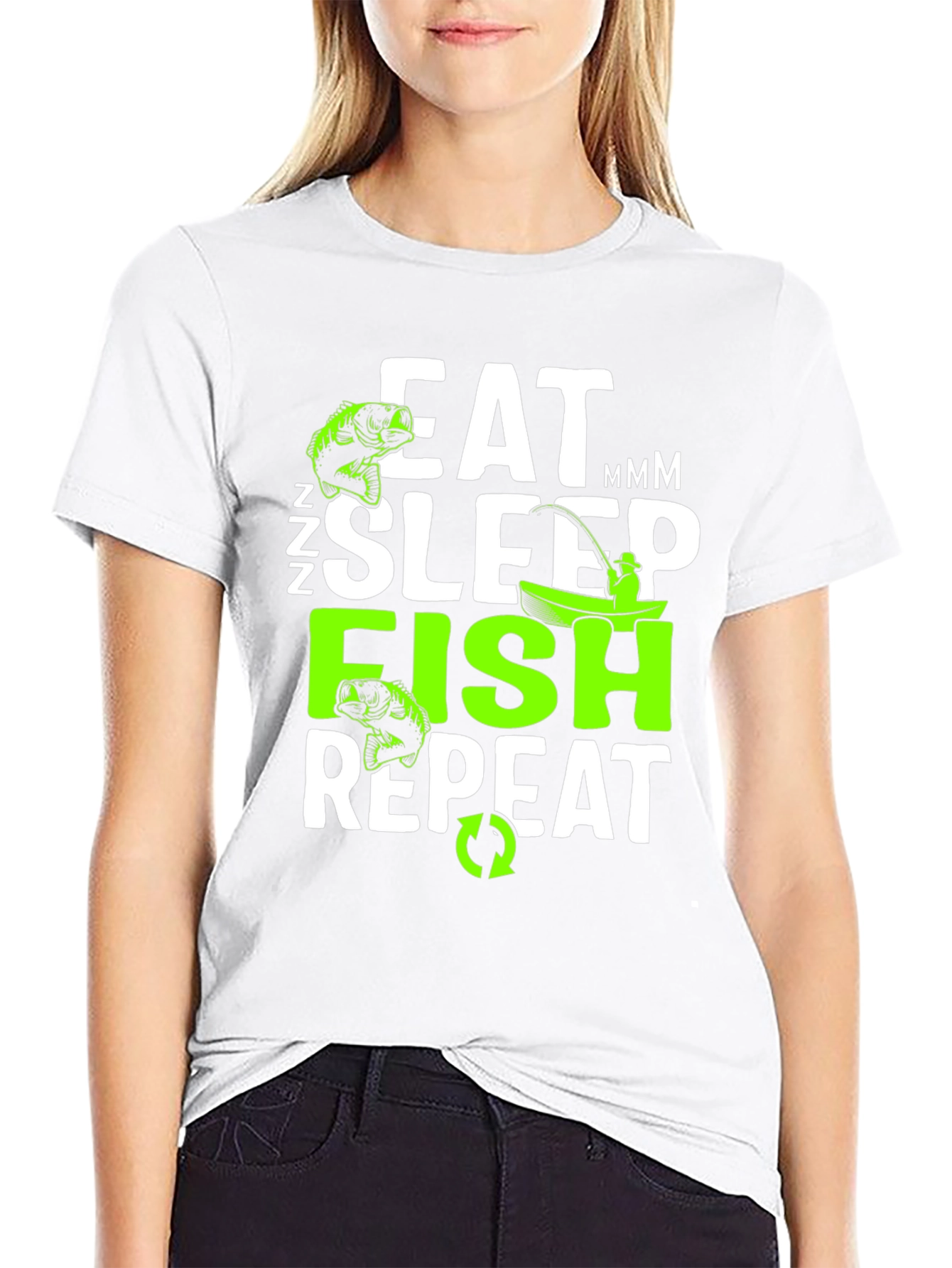 Eat Sleep Fish Repeat Graphic T-Shirt