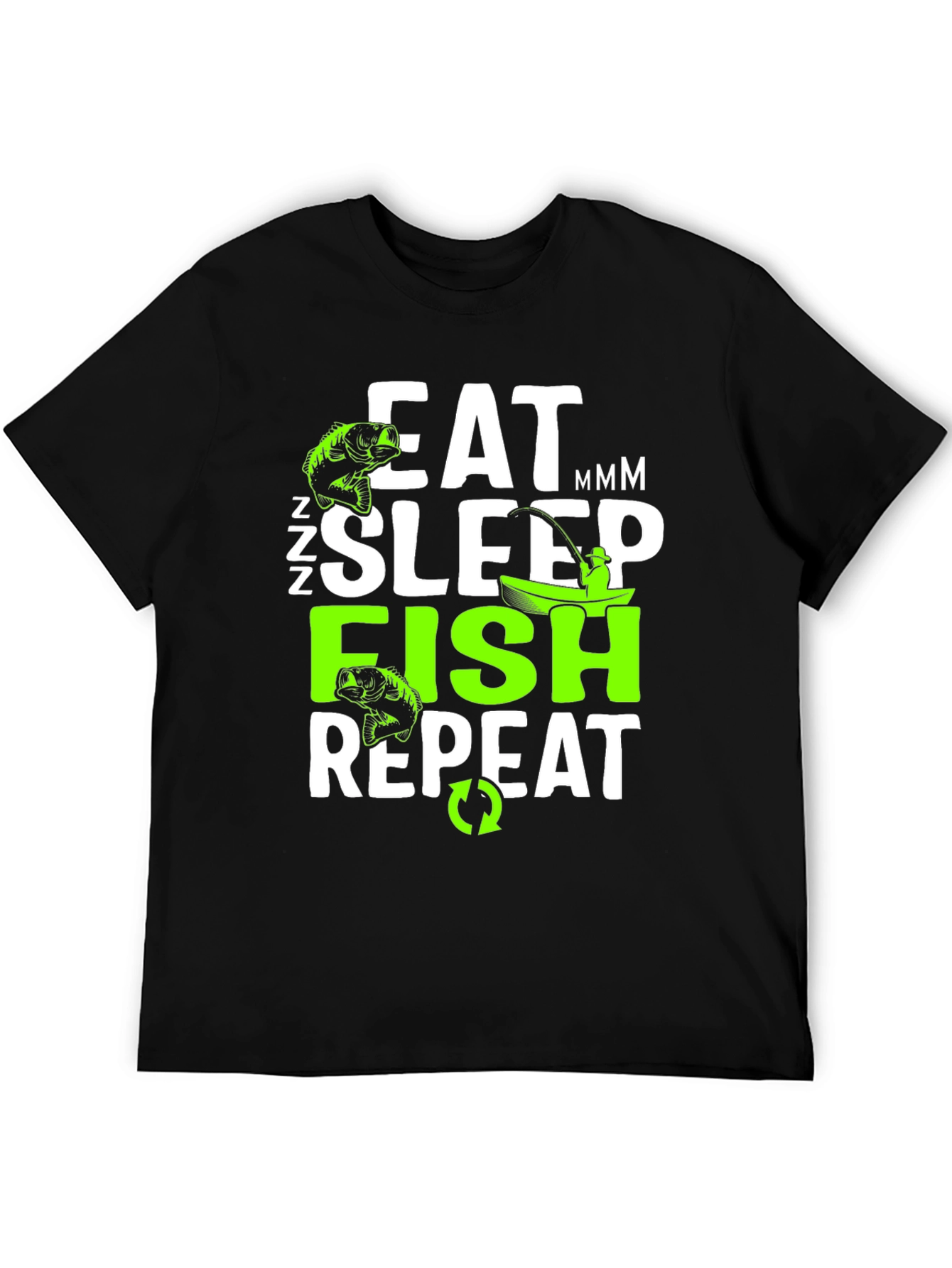 Eat Sleep Fish Repeat Graphic T-Shirt