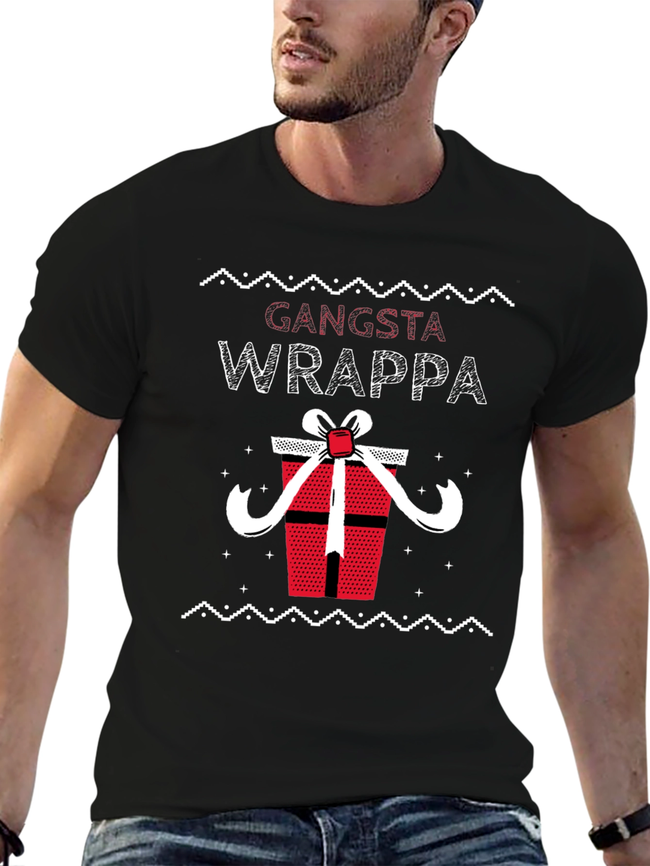 Gangsta Wrappa Ugly Christmas Holiday T-Shirt