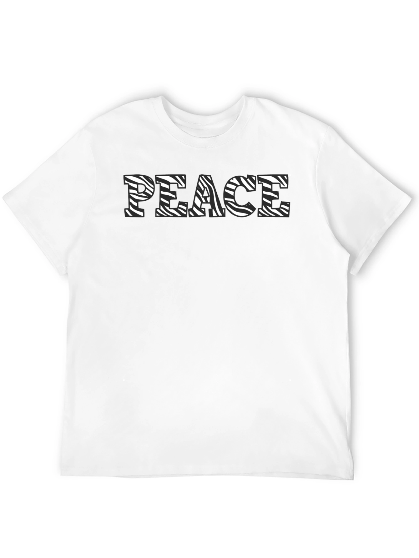 Zebra Print Peace Graphic T-Shirt