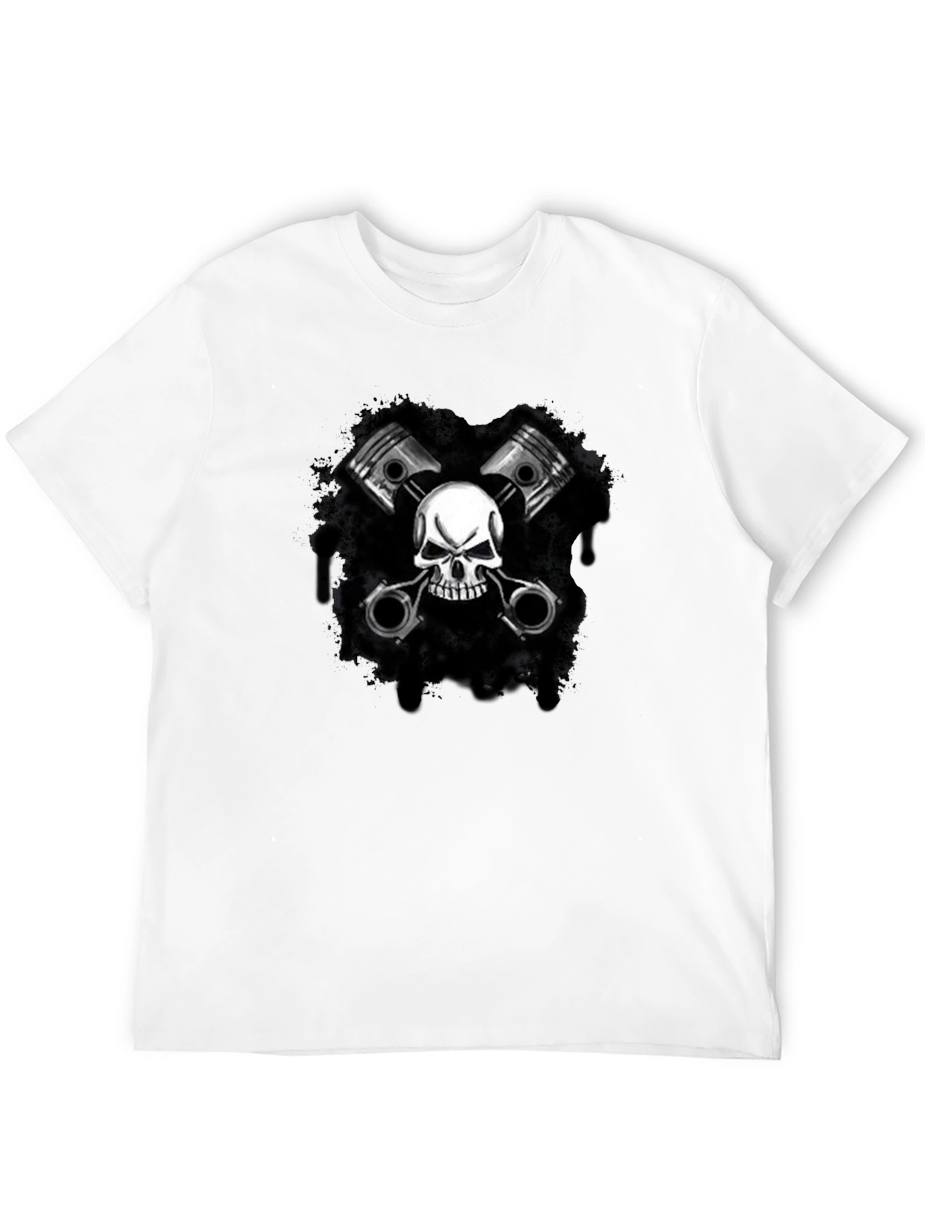 Skull & Pistons Graphic Black T-Shirt