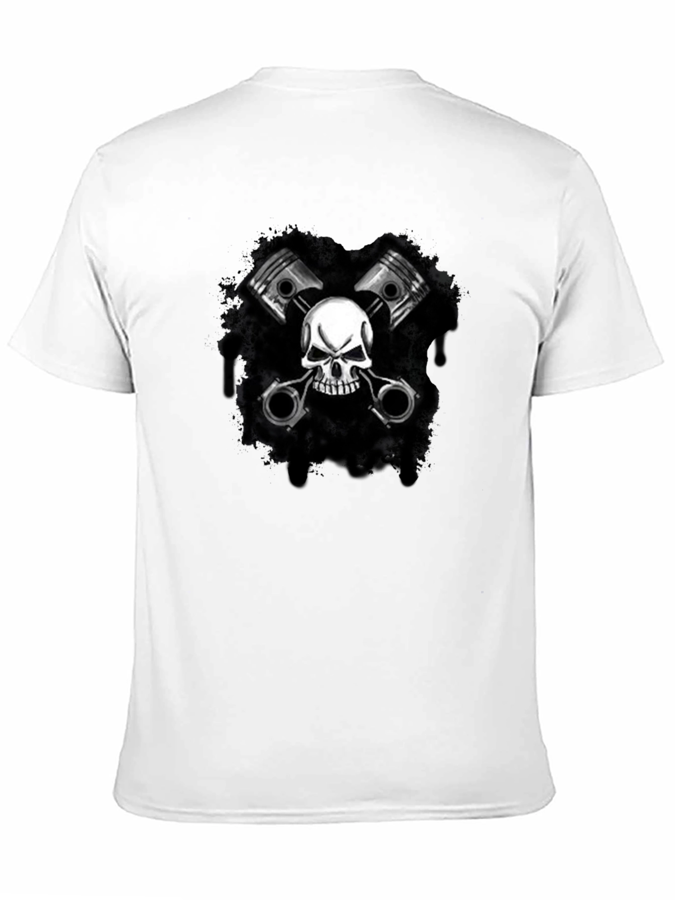 Skull & Pistons Graphic Black T-Shirt