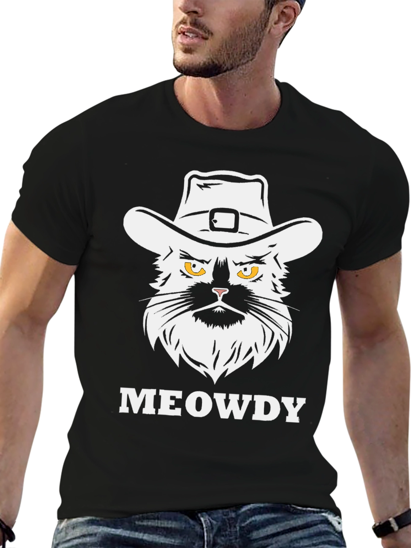 Meowdy Cat Cowboy T-Shirt - Graphic Tee