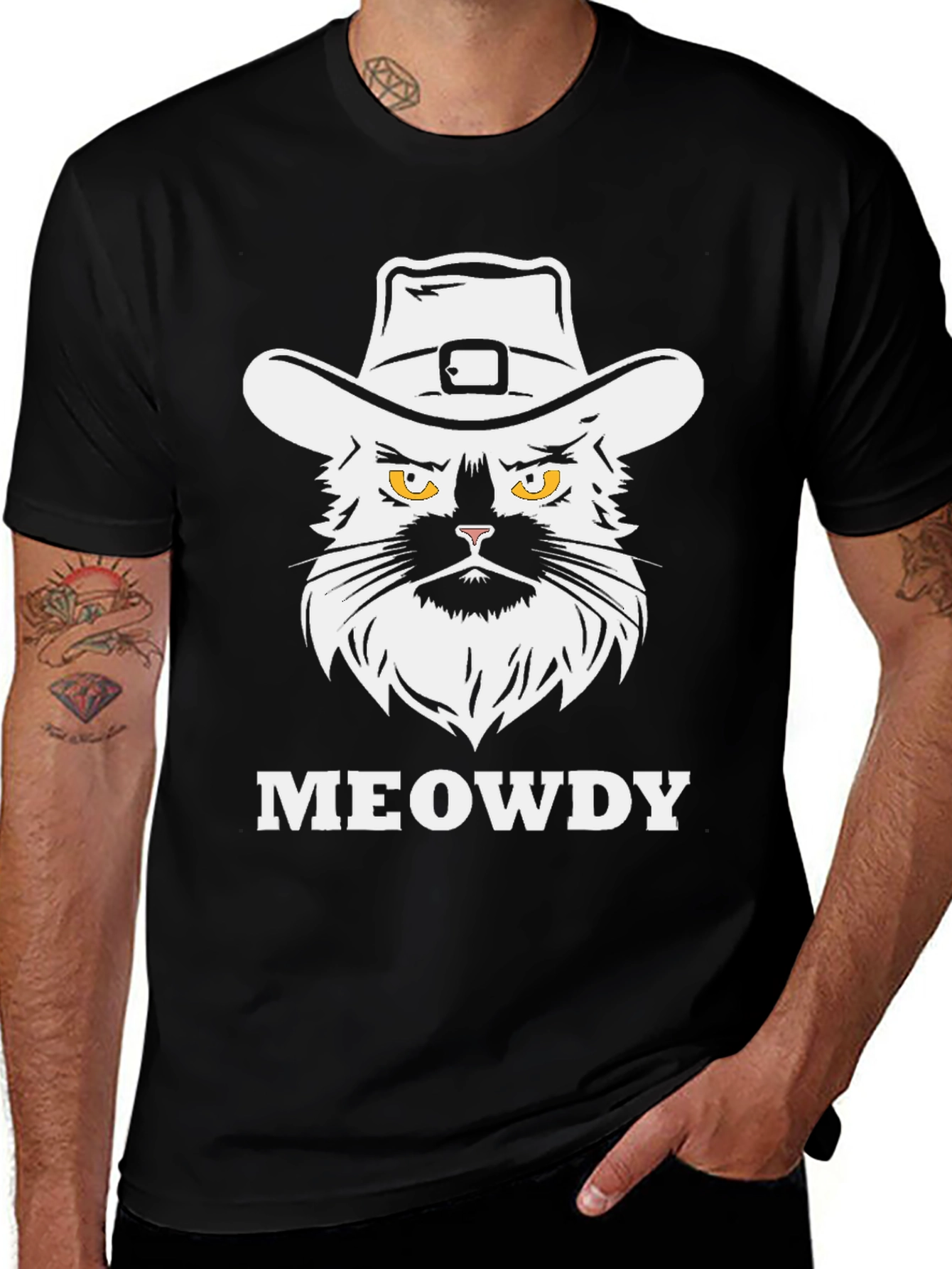 Meowdy Cat Cowboy T-Shirt - Graphic Tee