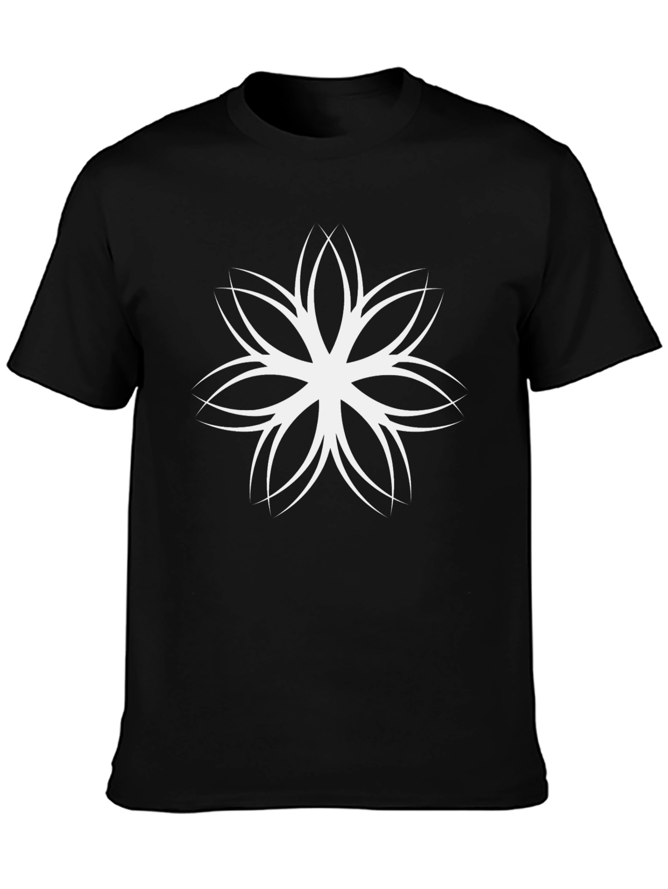 Floral Mandala Black T-Shirt