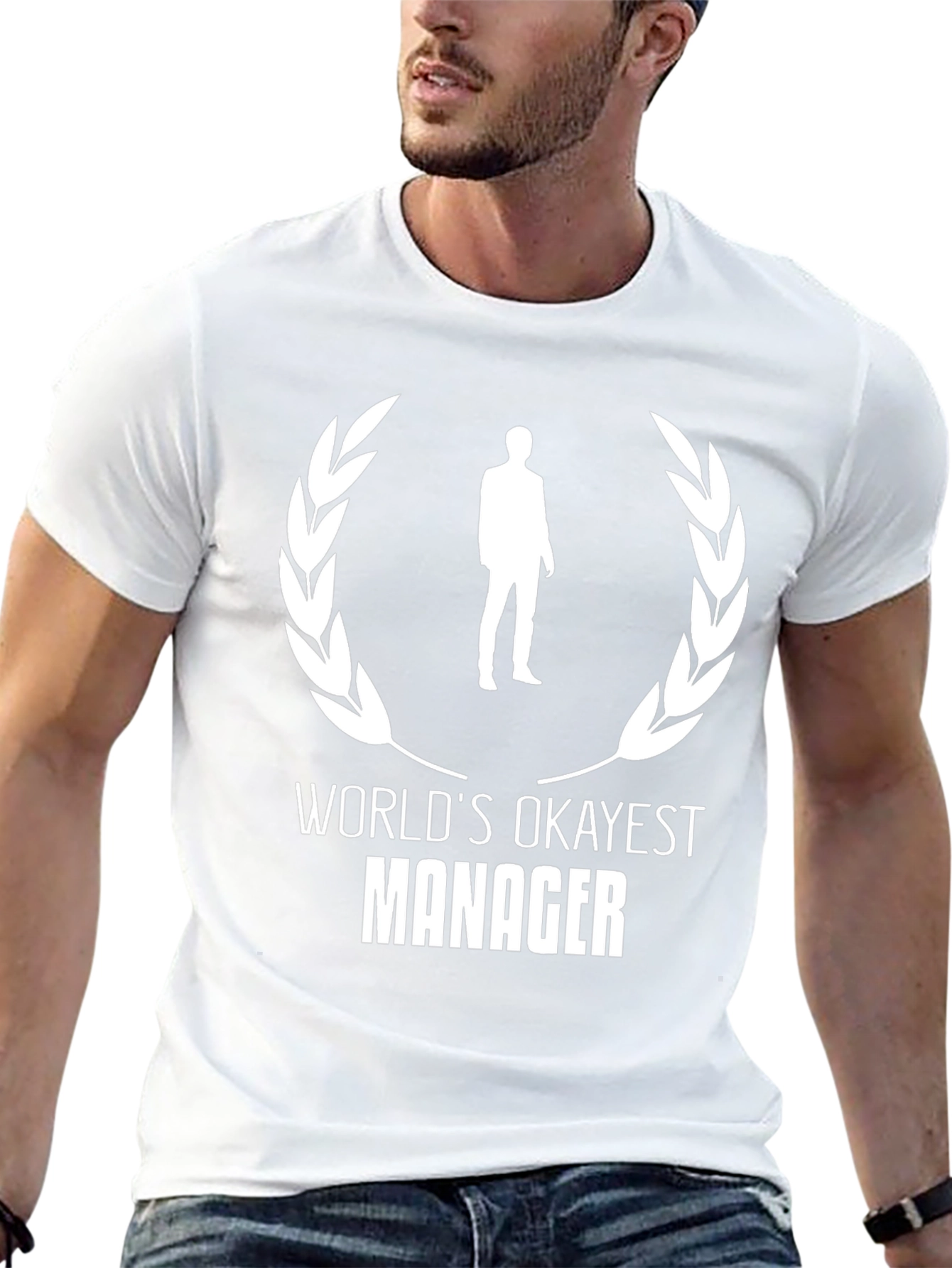 Worlds Okayest Manager Black T-Shirt