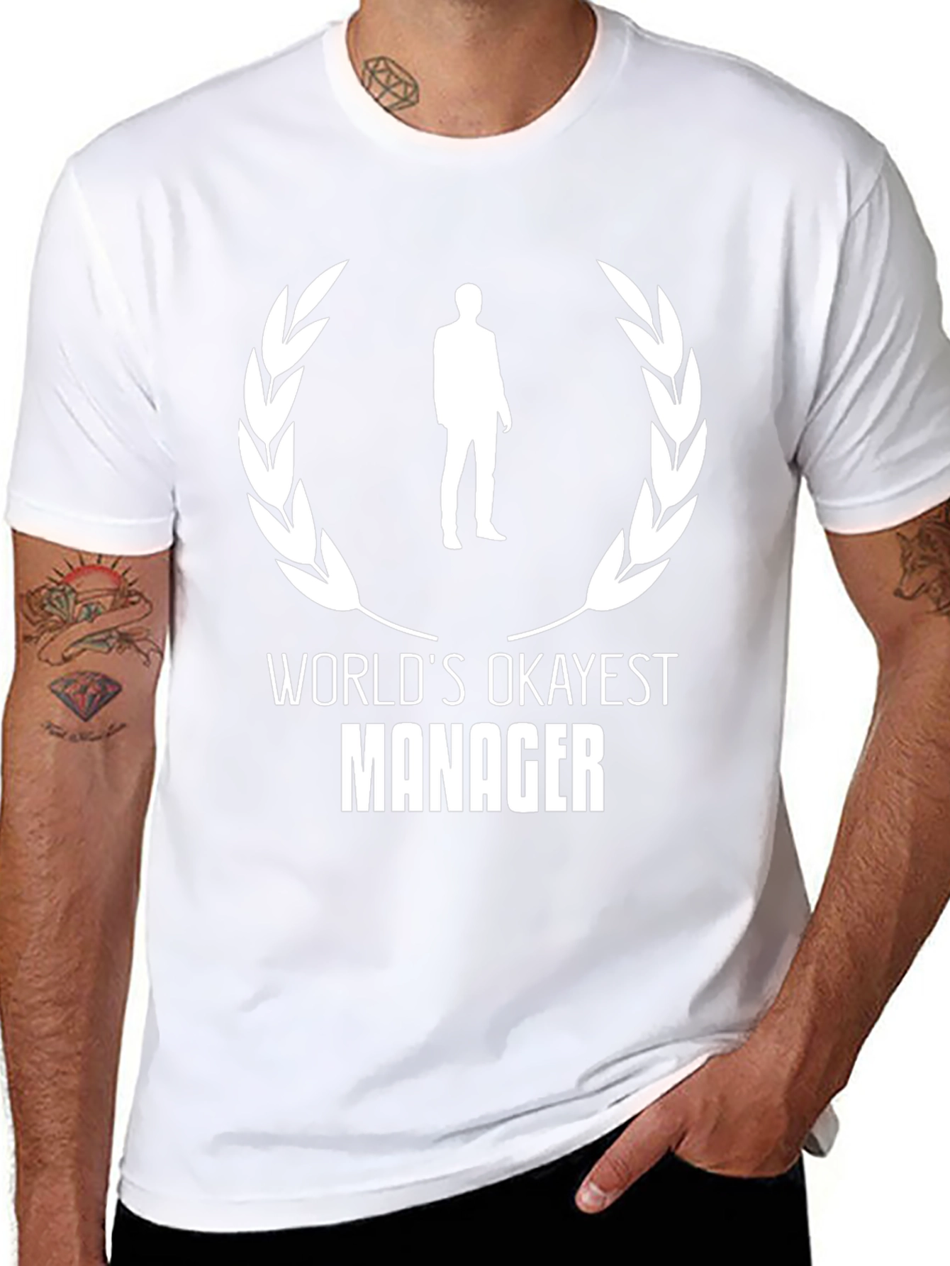 Worlds Okayest Manager Black T-Shirt