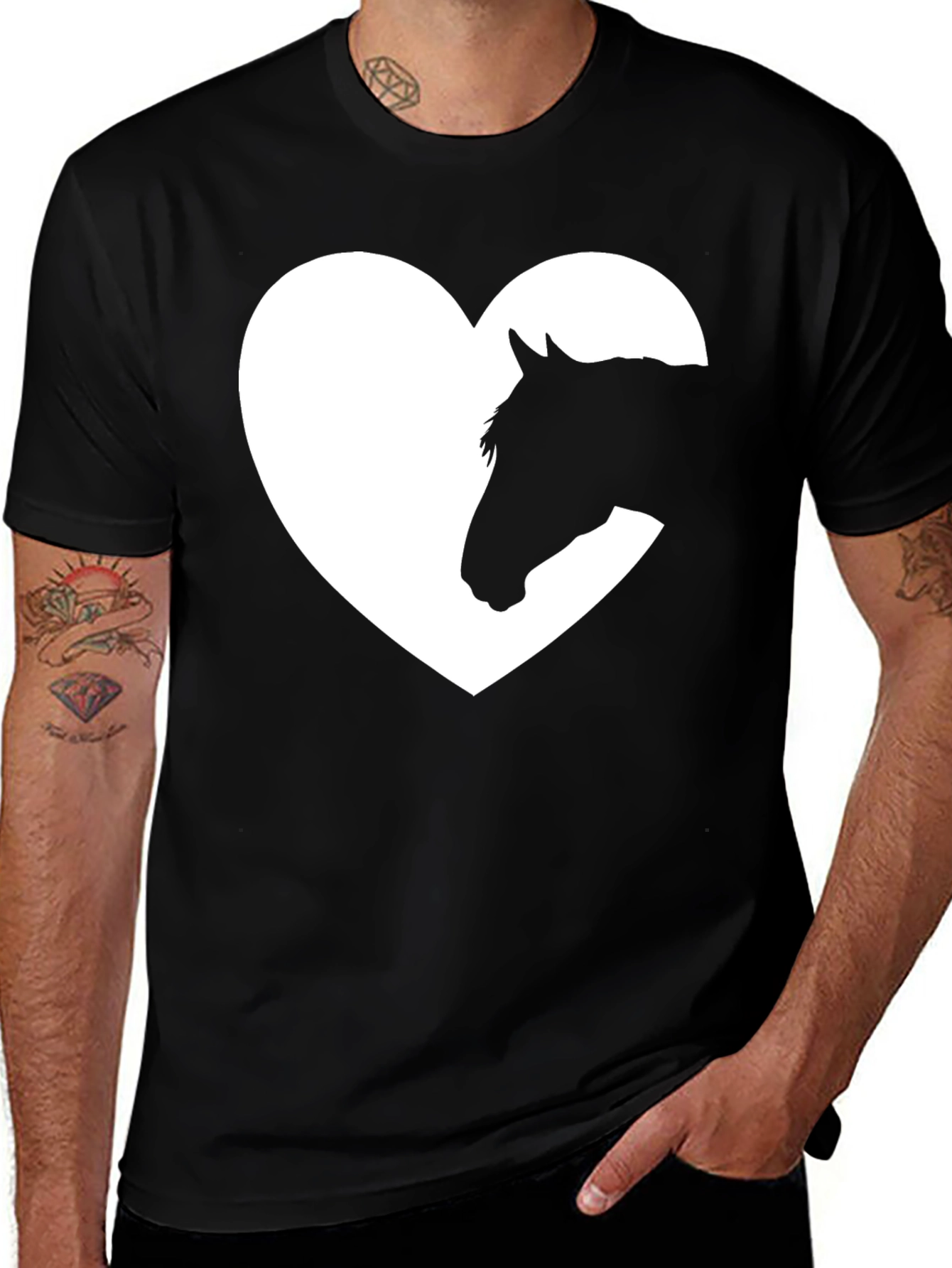 Horse Lover Tee - Heart Horse Silhouette