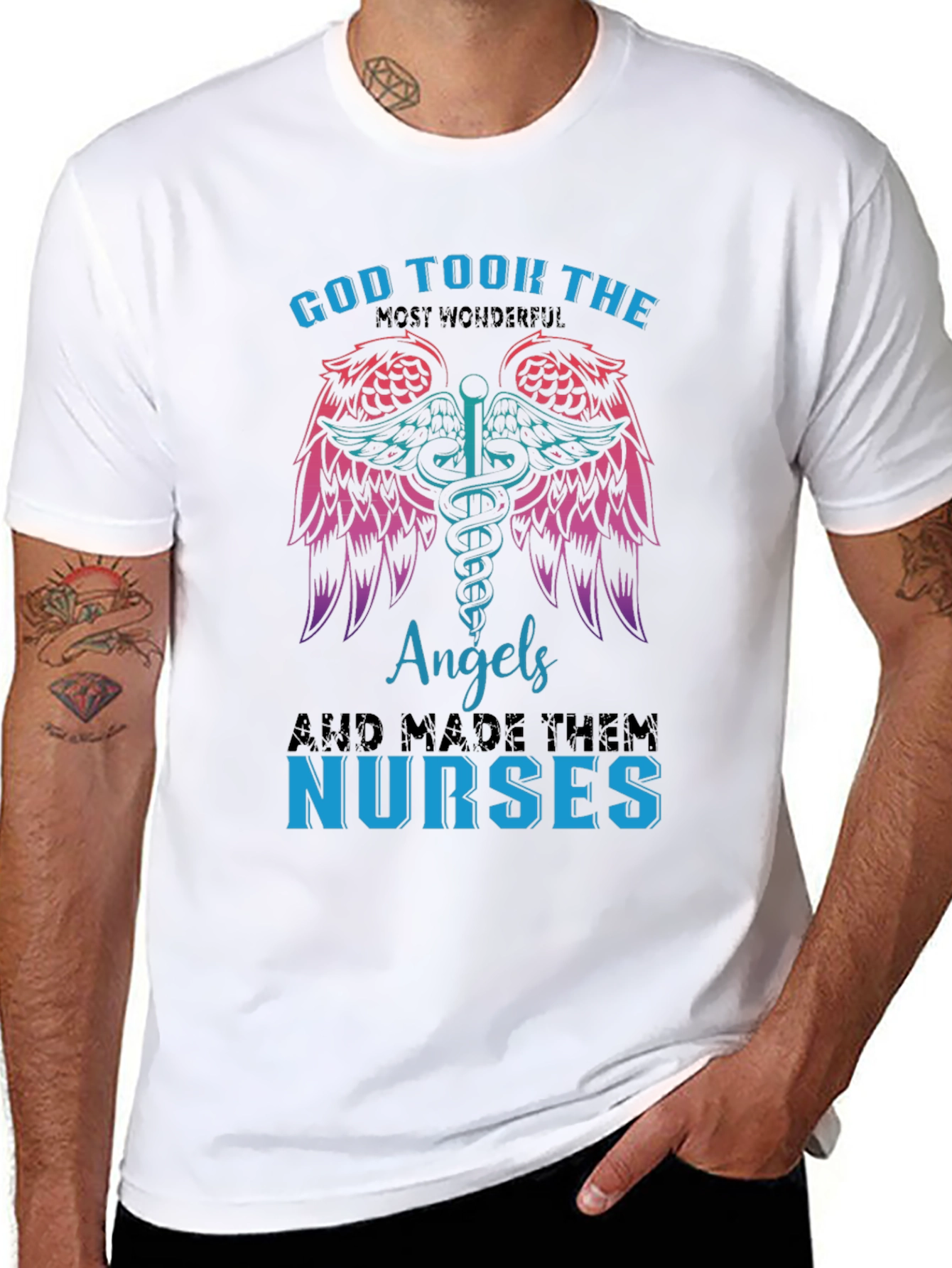 God Took The Angels Nurse T-Shirt - Medical Gift