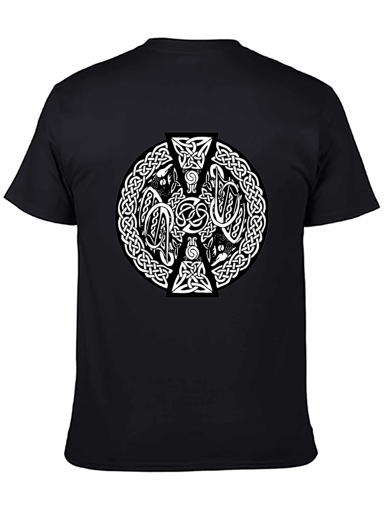 Celtic Knot Wolves Black T-Shirt