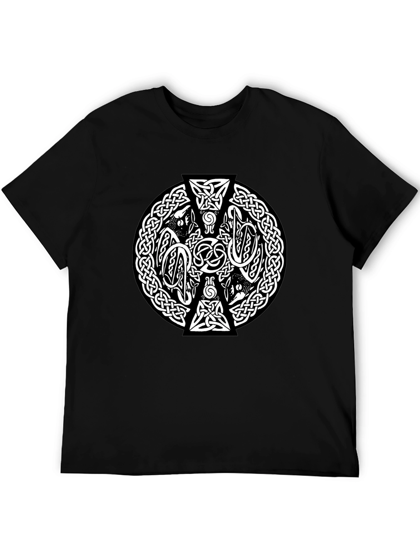 Celtic Knot Wolves Black T-Shirt