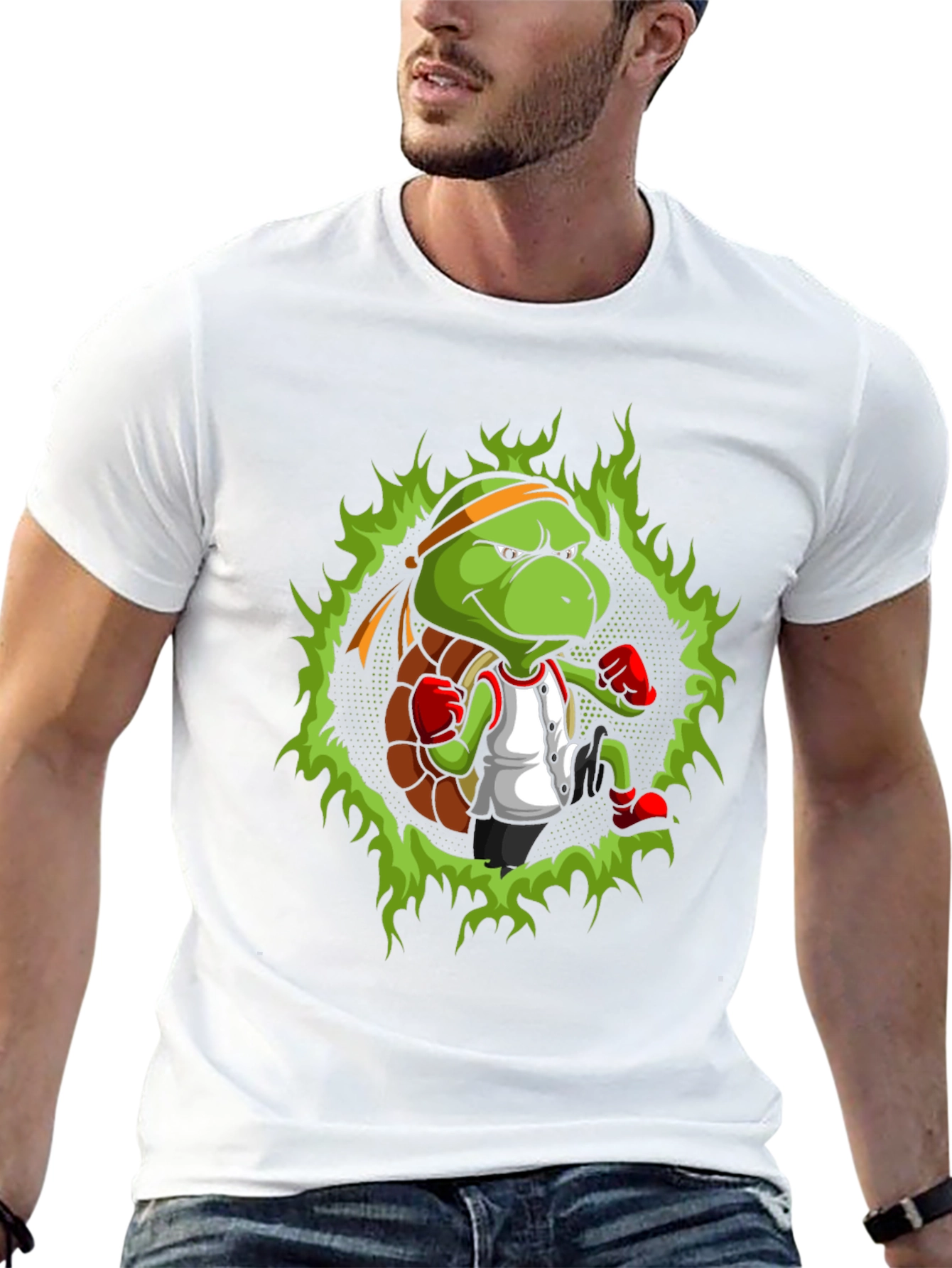 Turtle Ninja Boxer T-Shirt - Cool Cartoon Design