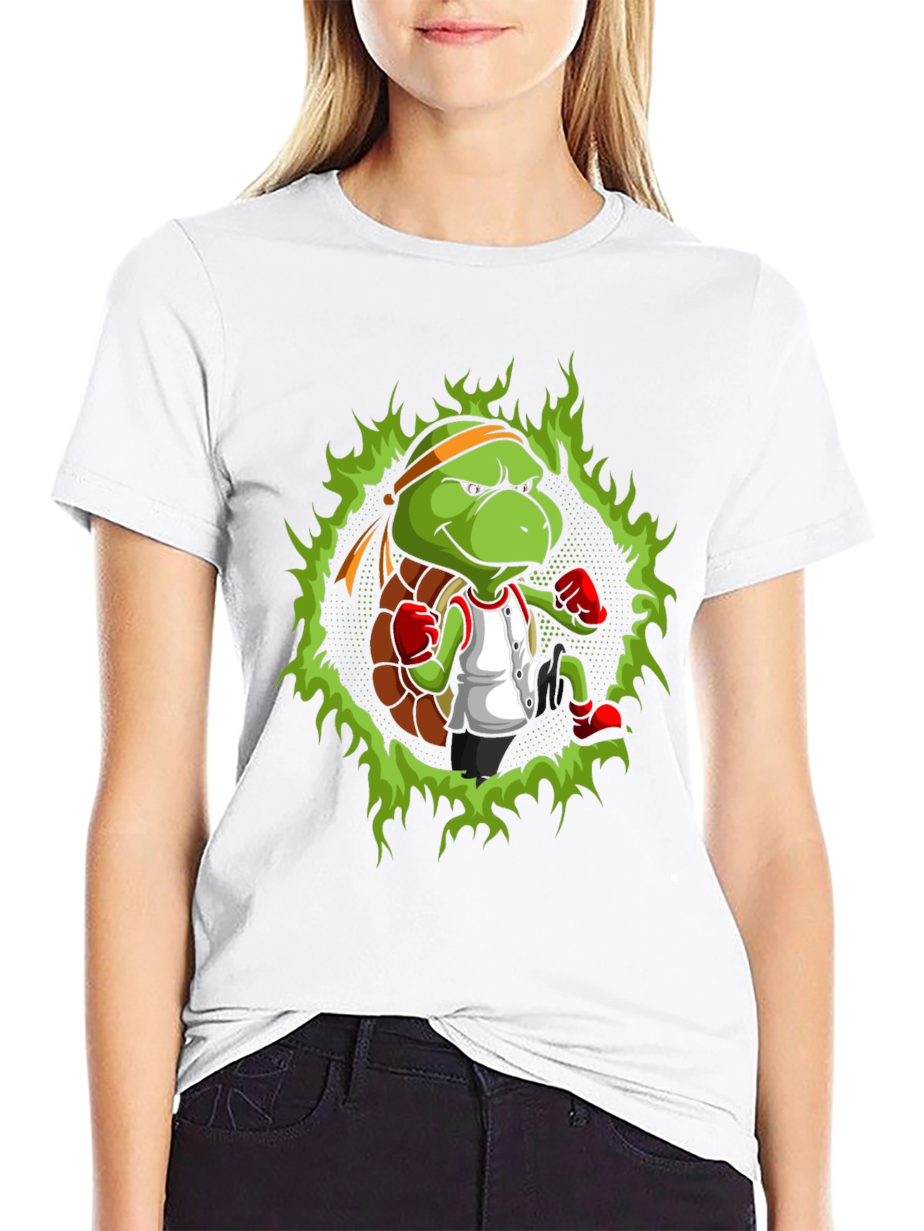 Turtle Ninja Boxer T-Shirt - Cool Cartoon Design