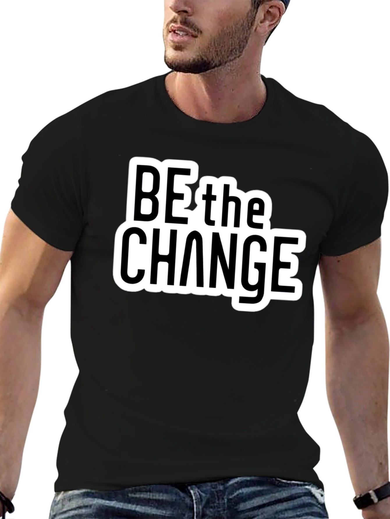 Be the Change Graphic Black T-Shirt