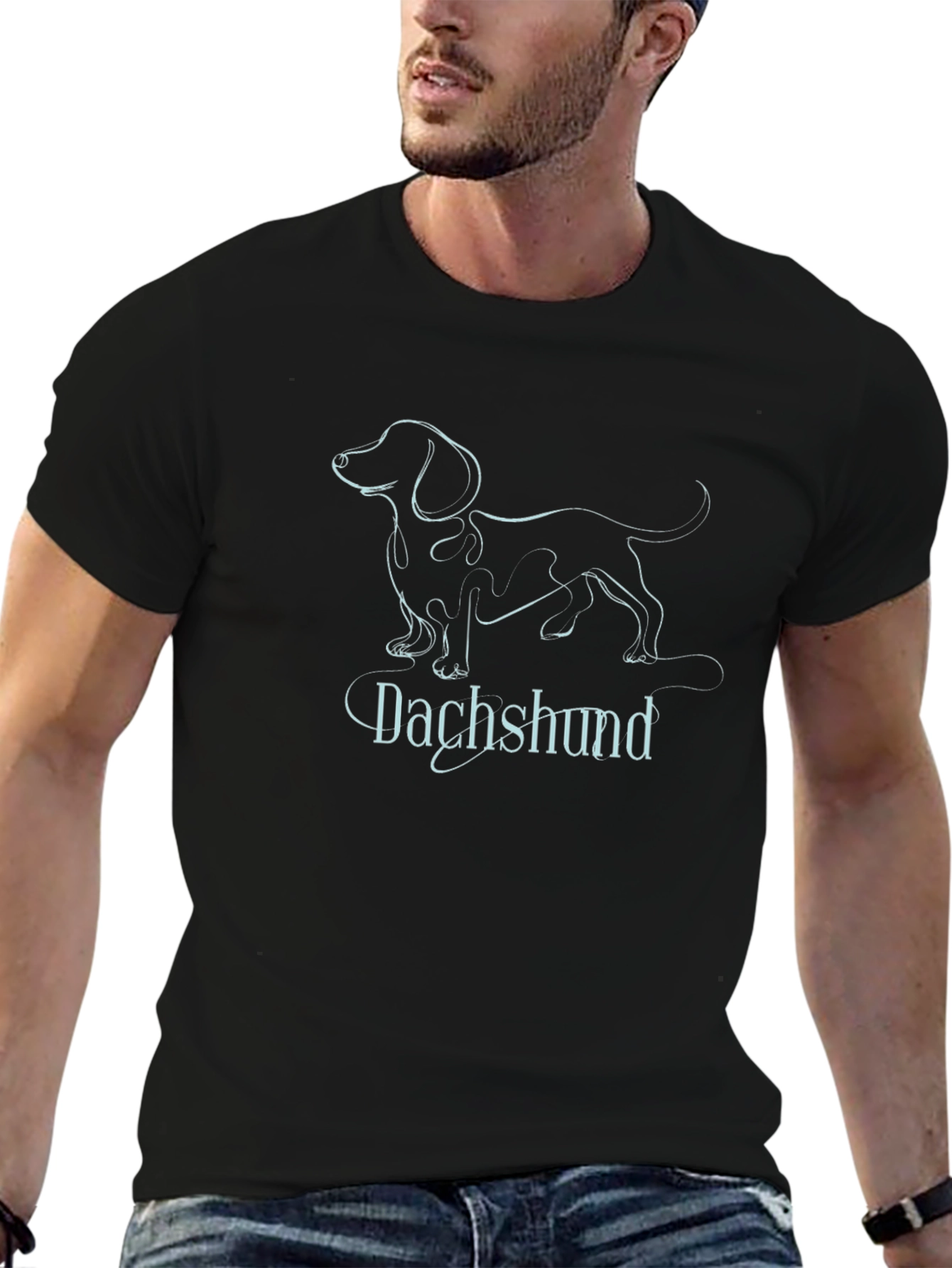 Dachshund Line Art T-Shirt - Stylish Pet Lover Tee