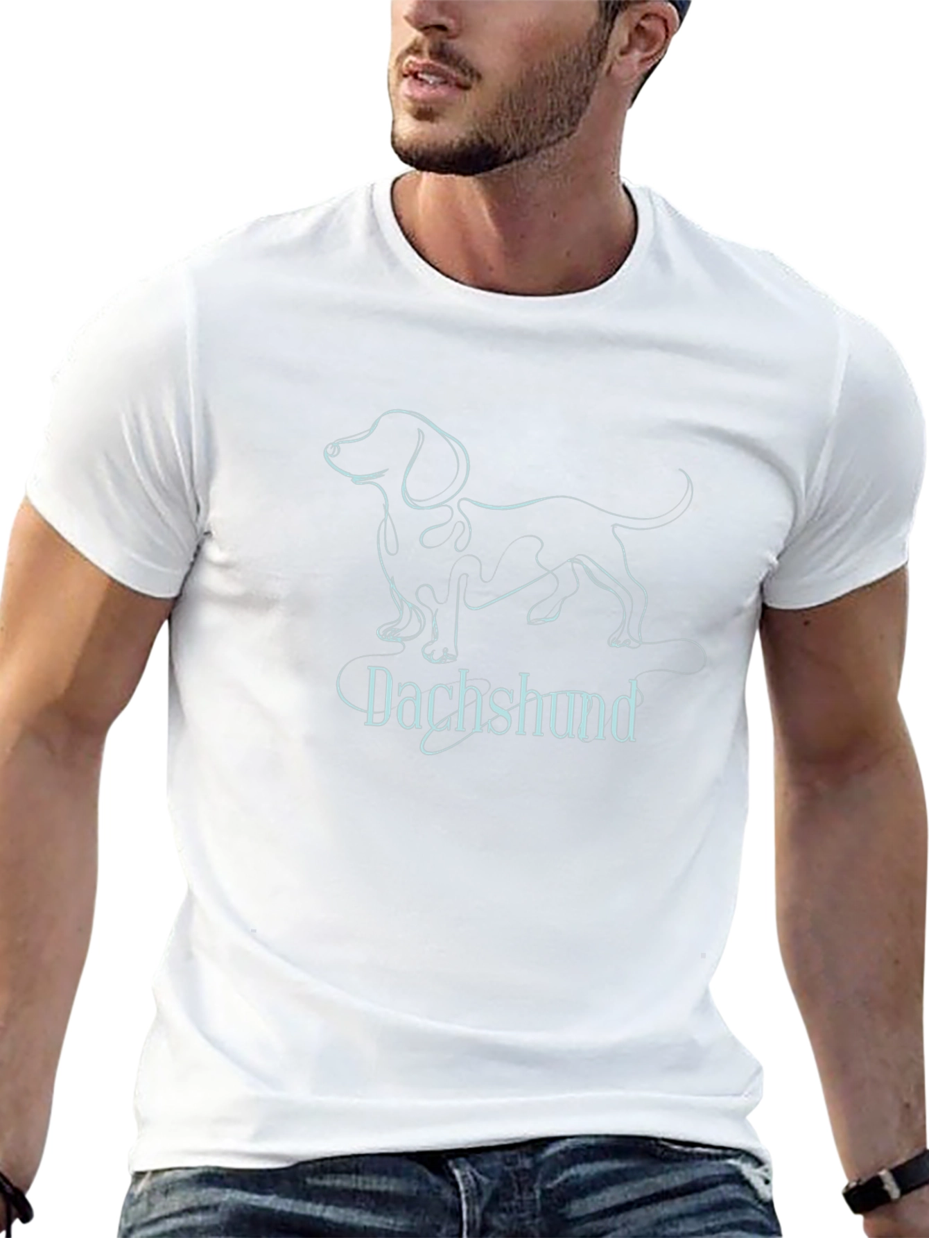 Dachshund Line Art T-Shirt - Stylish Pet Lover Tee
