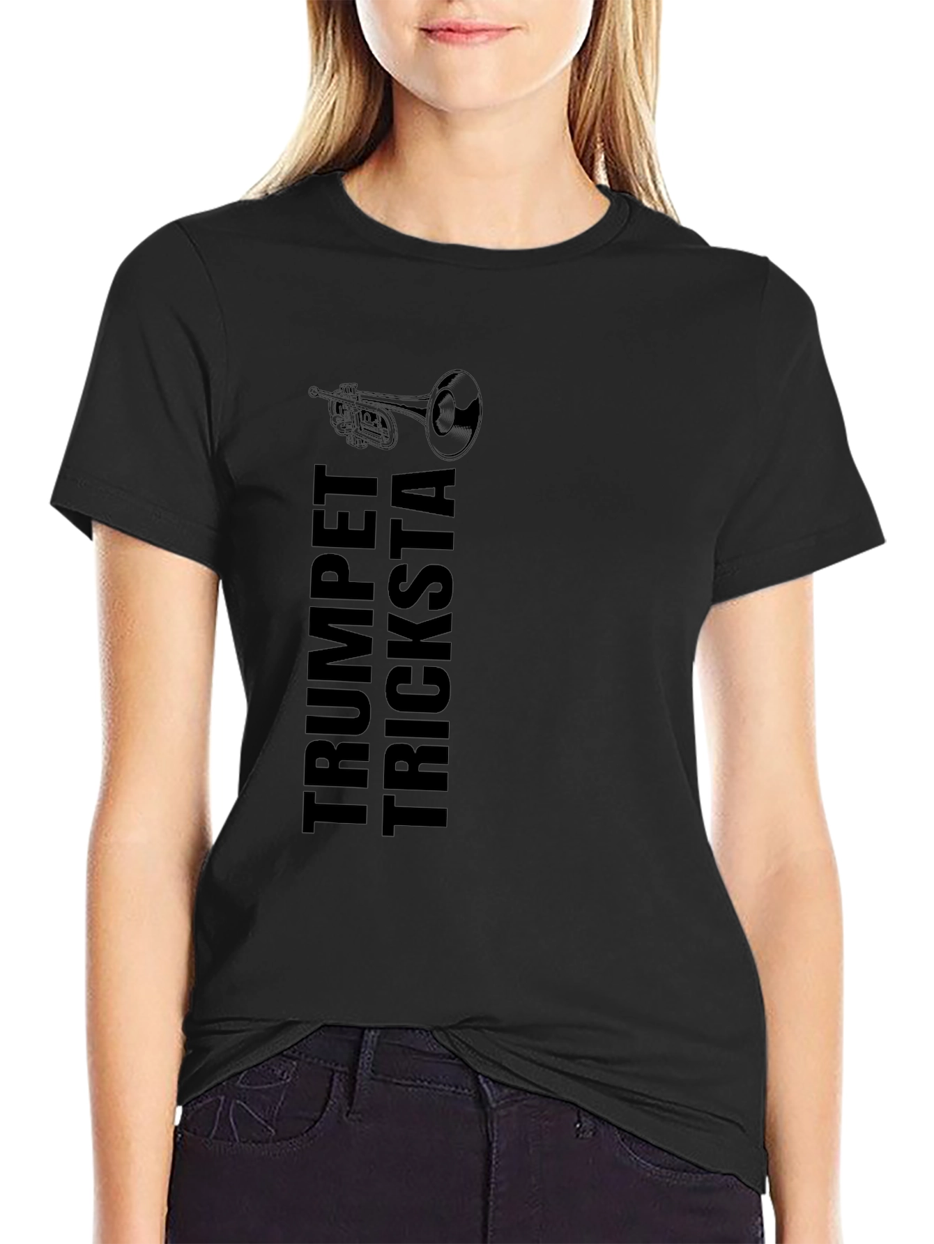 Trumpet Tricksta Black Graphic Tee