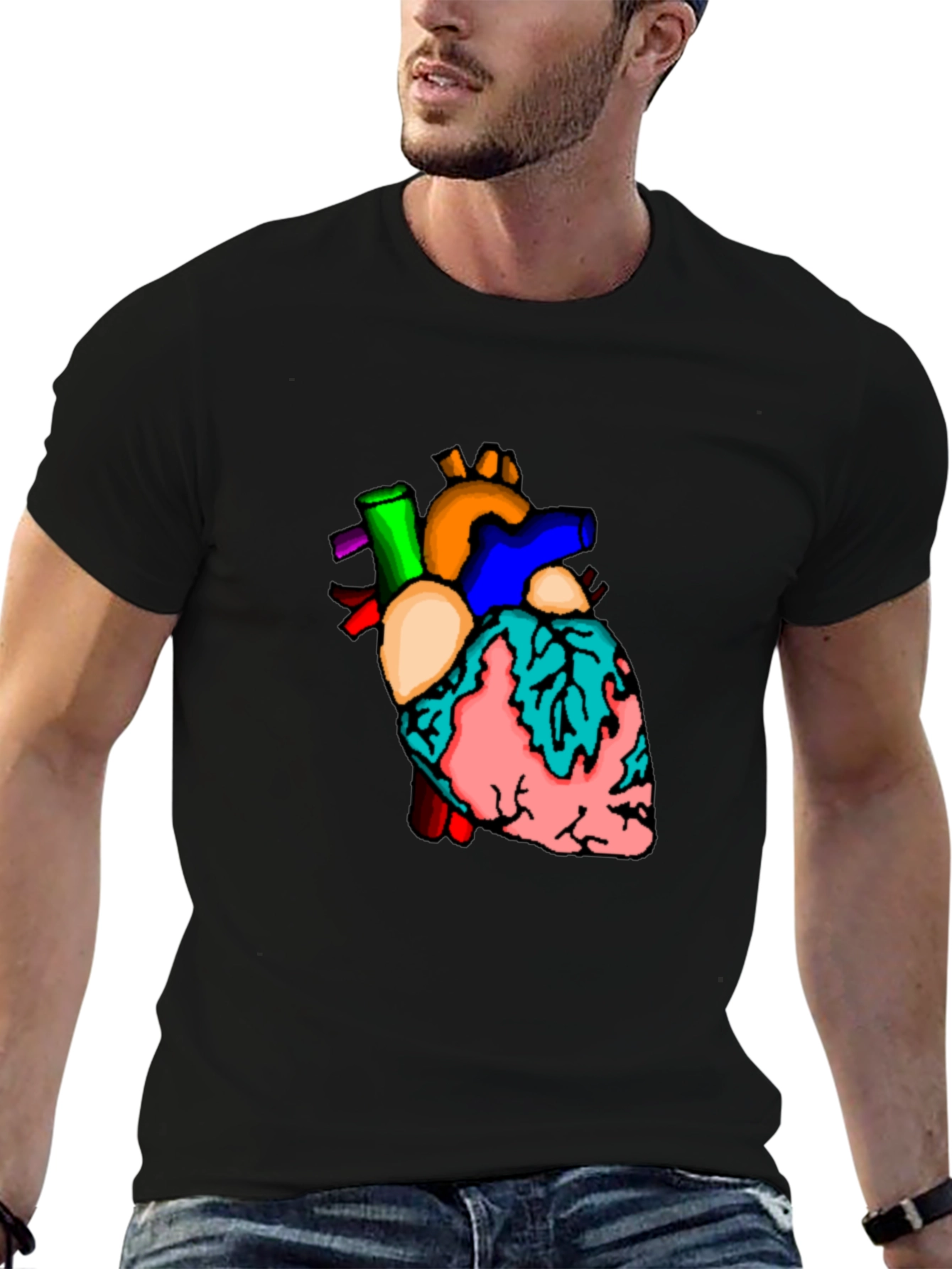 Anatomical Heart Graphic T-Shirt - Unique Design