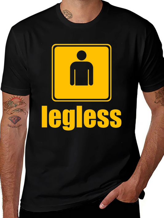Legless Humor Graphic Tee - Black Crew Neck T-Shirt