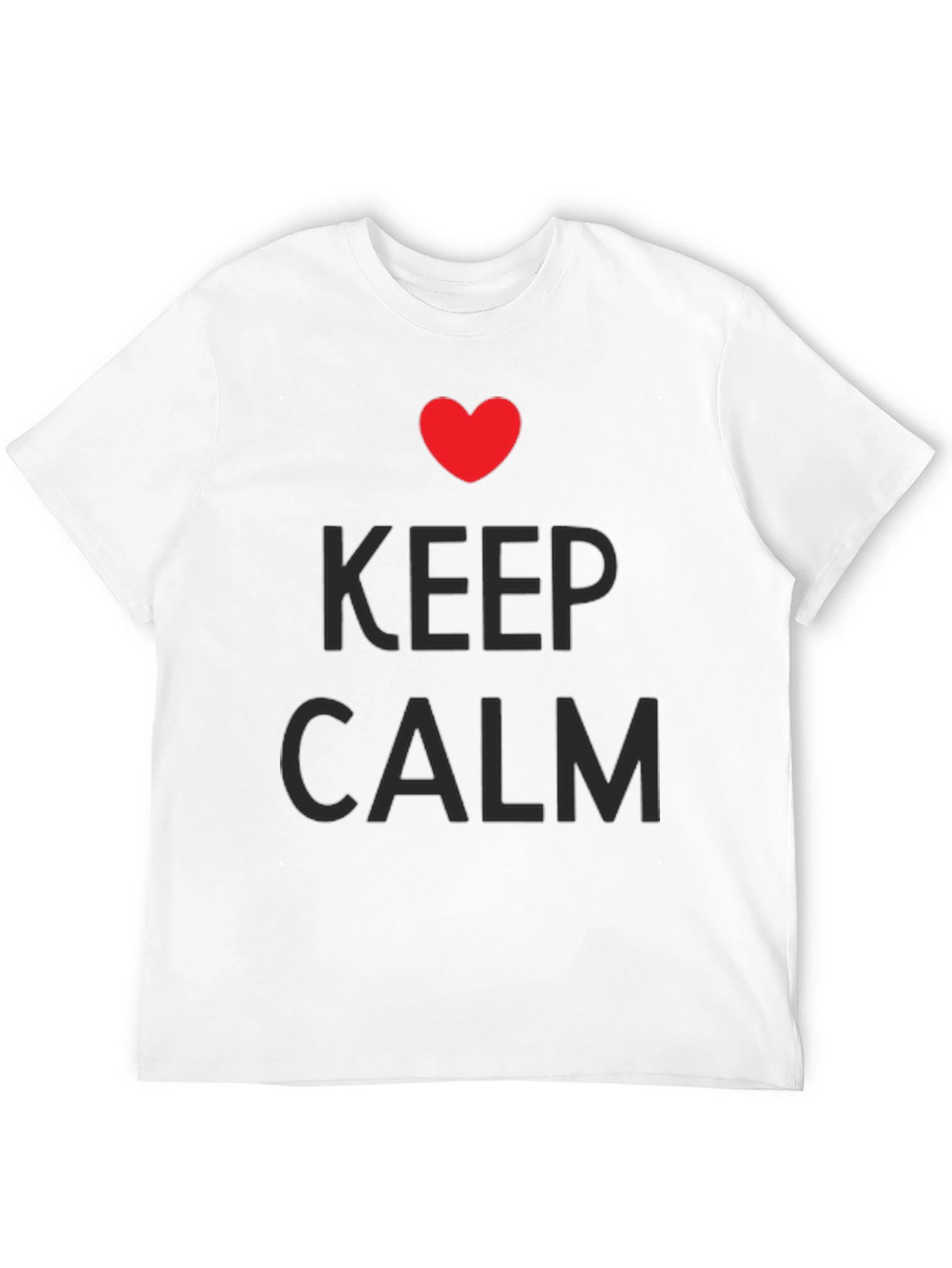 Keep Calm Heart Graphic Tee - Black Casual T-Shirt