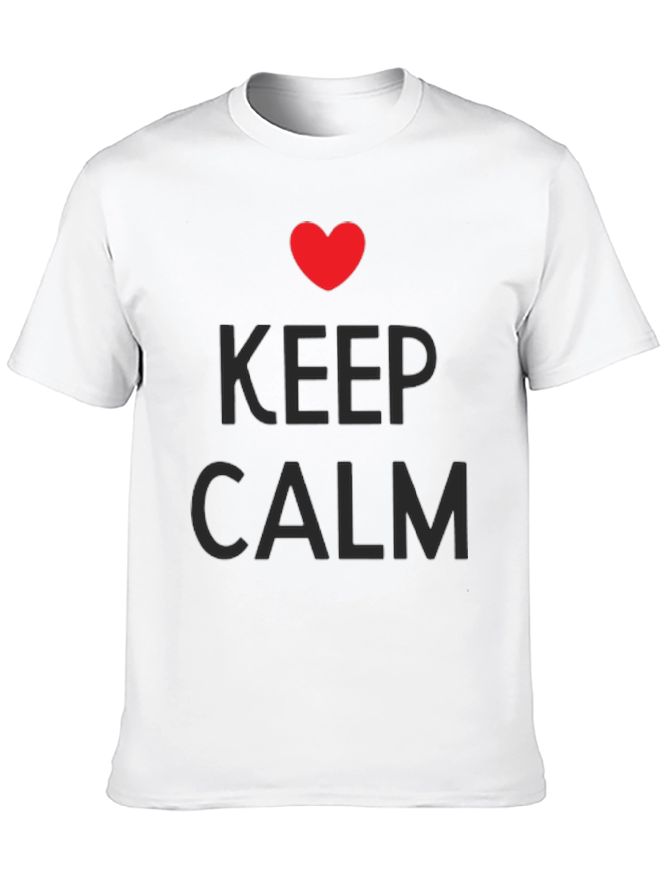 Keep Calm Heart Graphic Tee - Black Casual T-Shirt