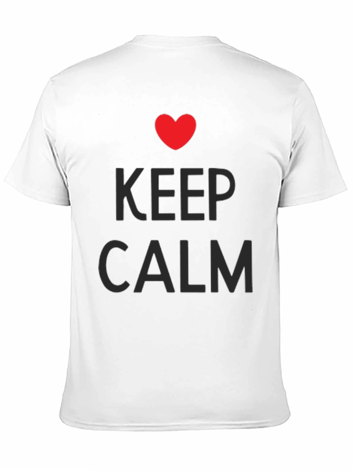 Keep Calm Heart Graphic Tee - Black Casual T-Shirt